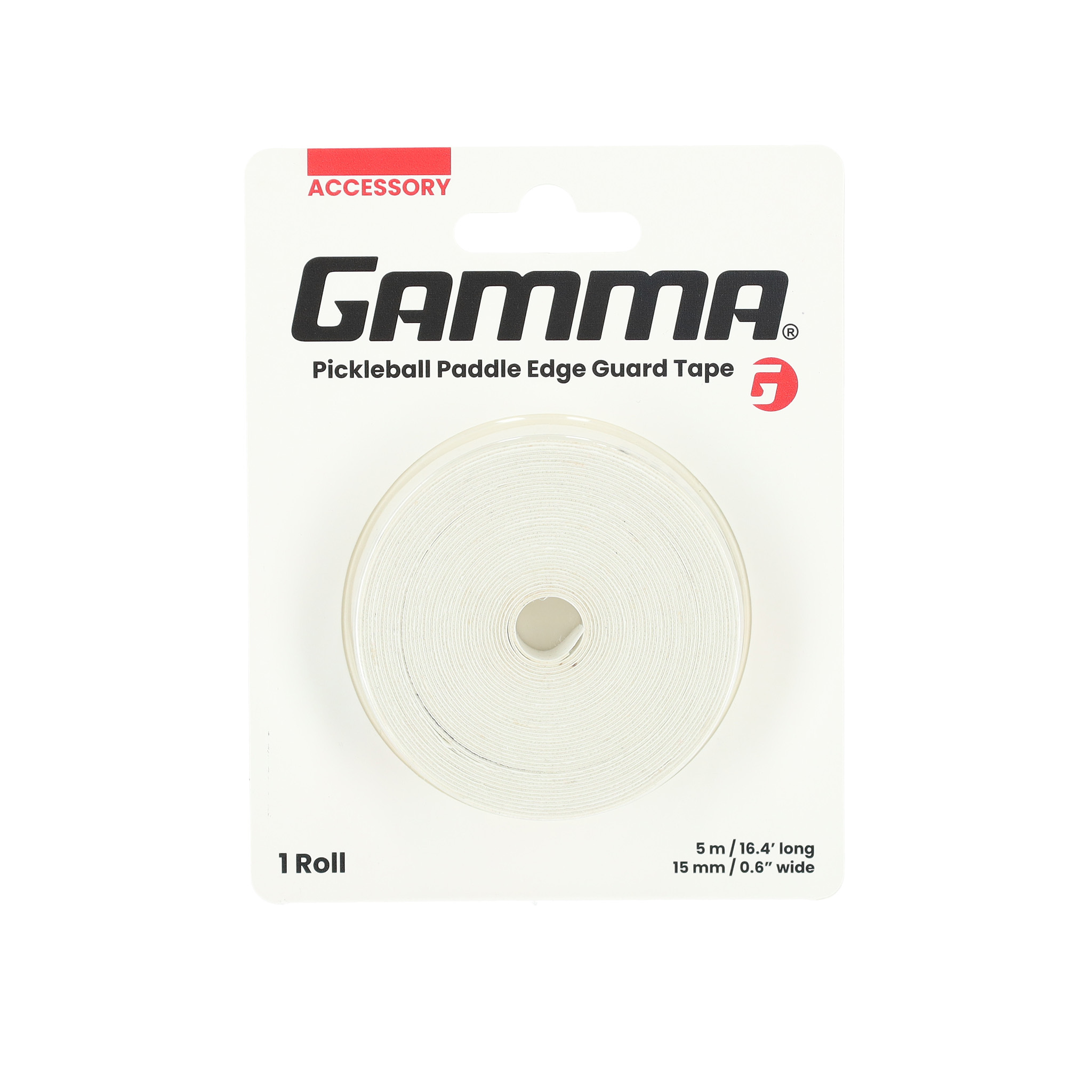 PICKLEBALL PADDLE EDGE GUARD TAPE（GAMMA WHITE・BLACK/ガンマロゴ入り ホワイト・ブラック ）（15ｍｍ）（1個入り）【1E805895】