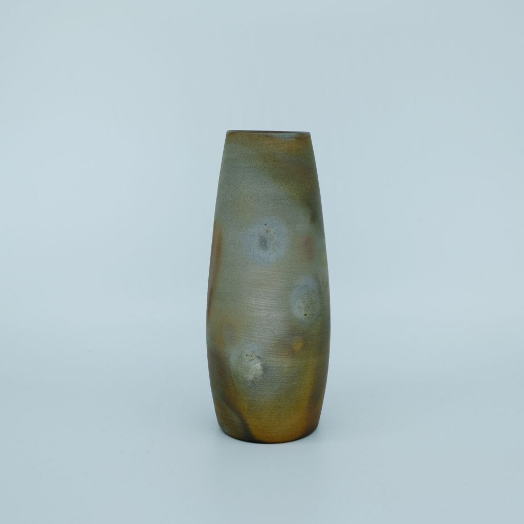 備前 掛花入れ 筒型 桟切 大江一人 作 Bizen Hanging Flower Vase Gallery Hanna Shopping