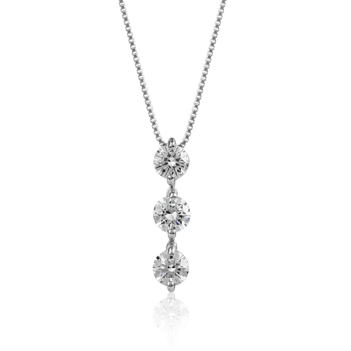 【S52】0.50ct 3ストーンダイヤモンドネックレス【SIN-0371】