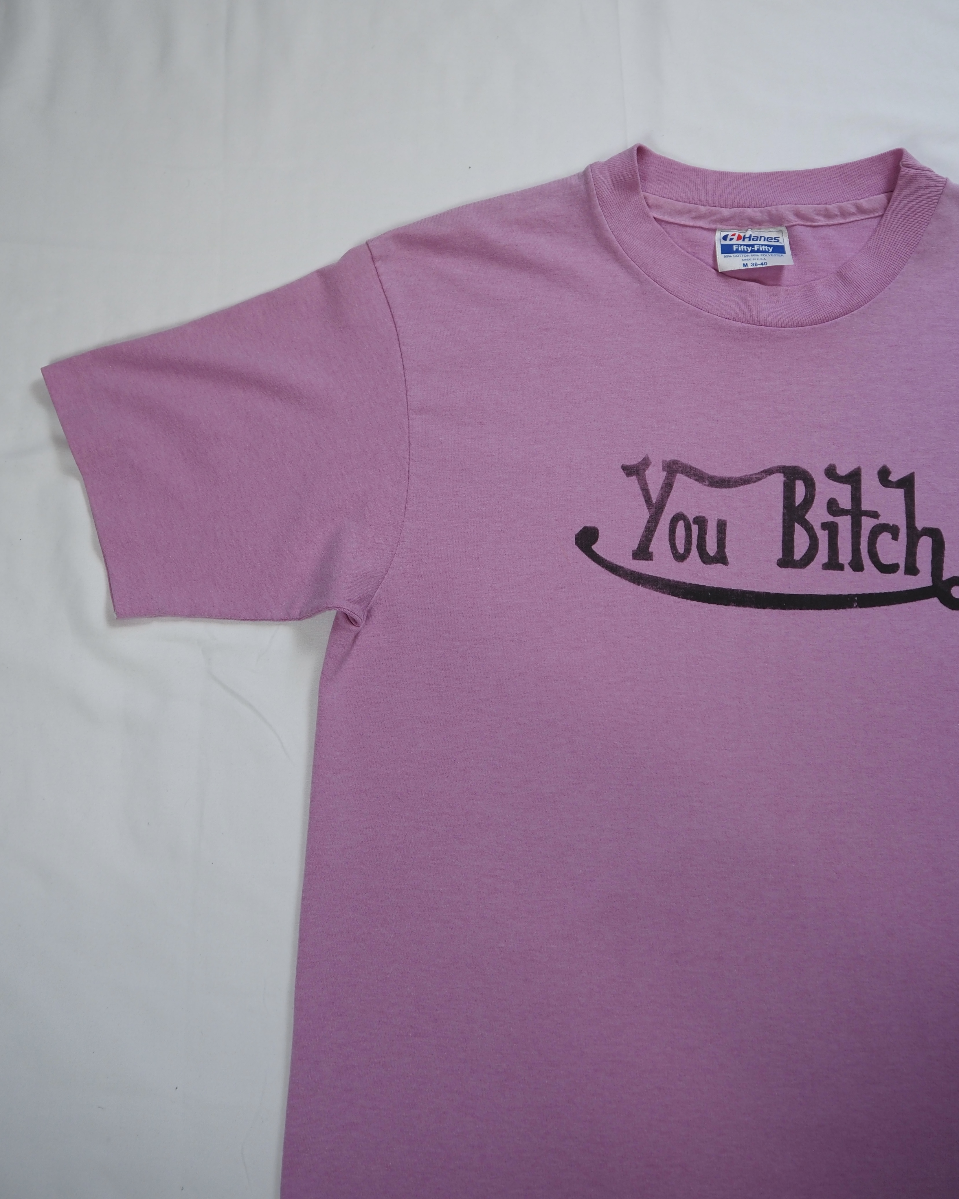 80’s Hanes “You Bitch” Tシャツ Mサイズ パープル の画像 4