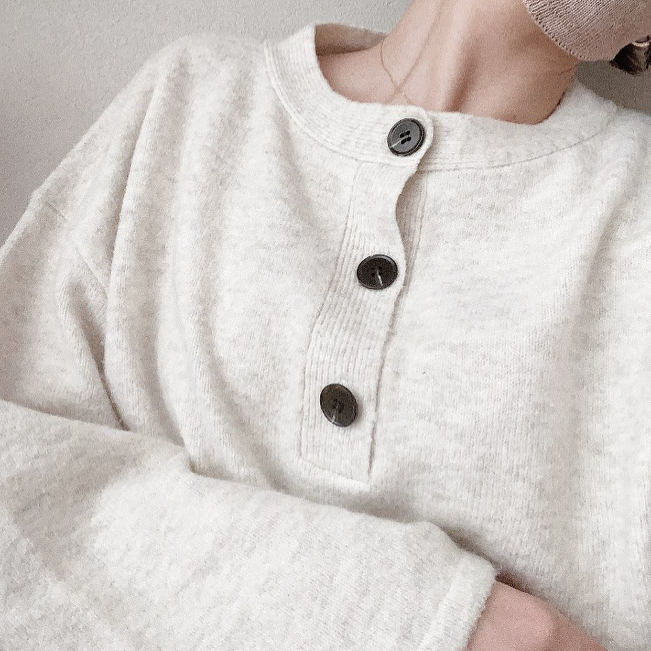 送料無料 柔らか ヘンリーネックニット Ivy Select