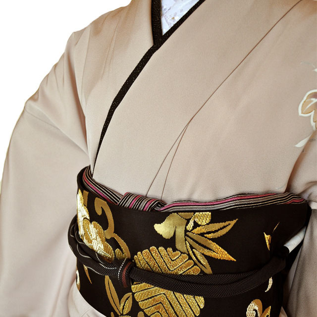 ワイドサイズ(トール&超ワイド)■訪問着レンタル■薄紫縮緬地に蔓の柄huwide1〔往復送料無料〕 - 画像1