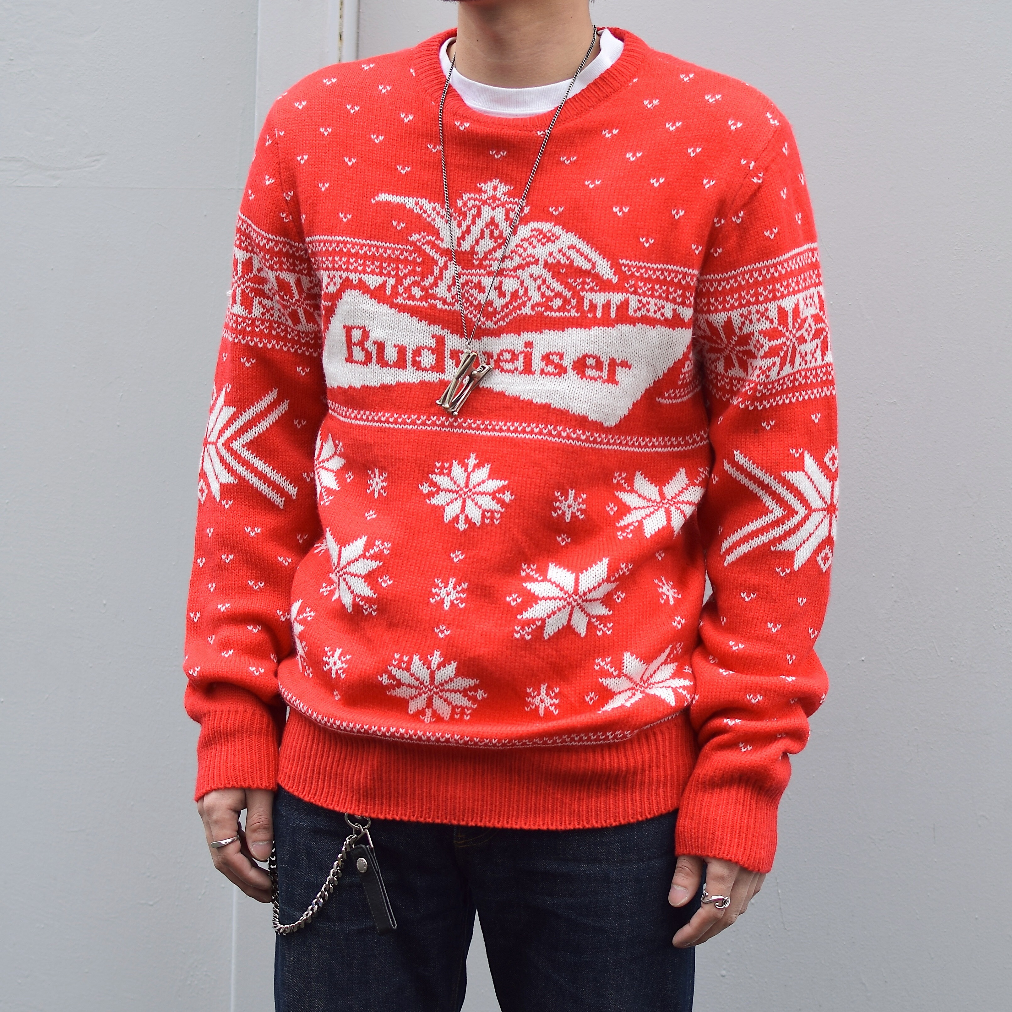 Vintage 90's【Budweiser】"Budweiser" Knit Sweater の画像 3
