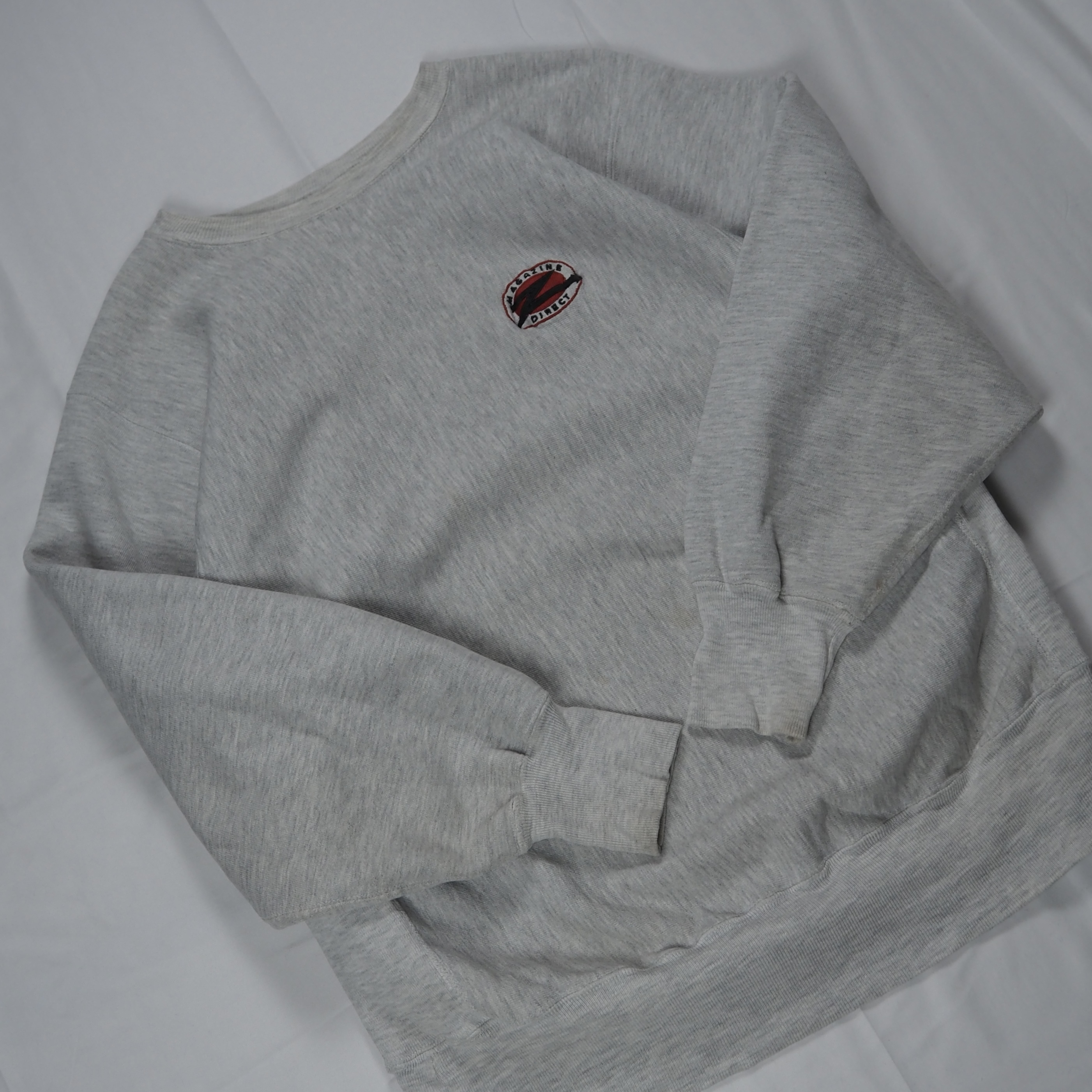 90’s Champion R.W. カラーネック グレー ワンポイント XL の画像 2