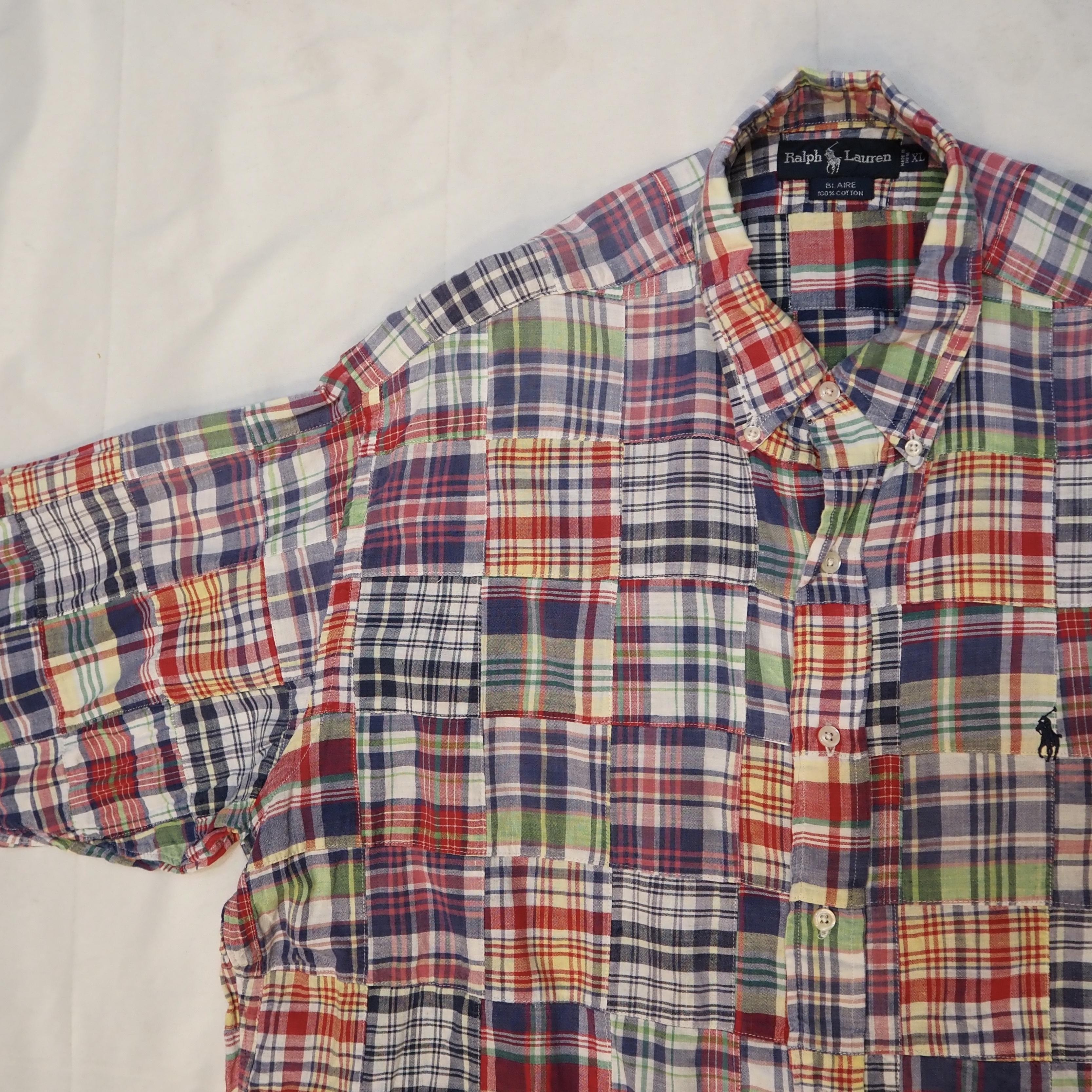 90’s Ralph Lauren パッチワークシャツ Size XL の画像 2