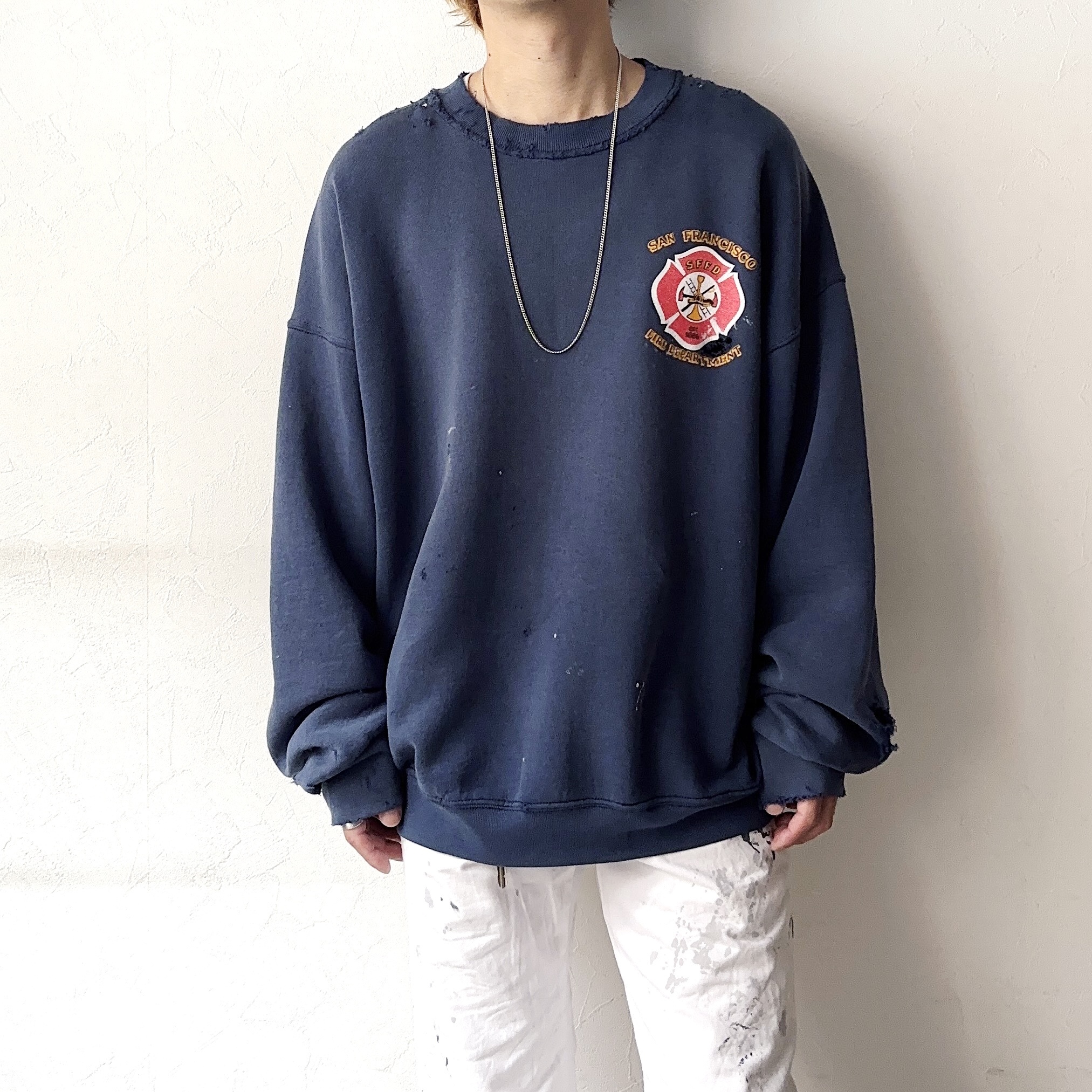 Vintage 90's【FRUIT OF THE LOOM】"SAN FRANCISCO FIRE DEPARTMENT" Grunge Sweat の画像 3