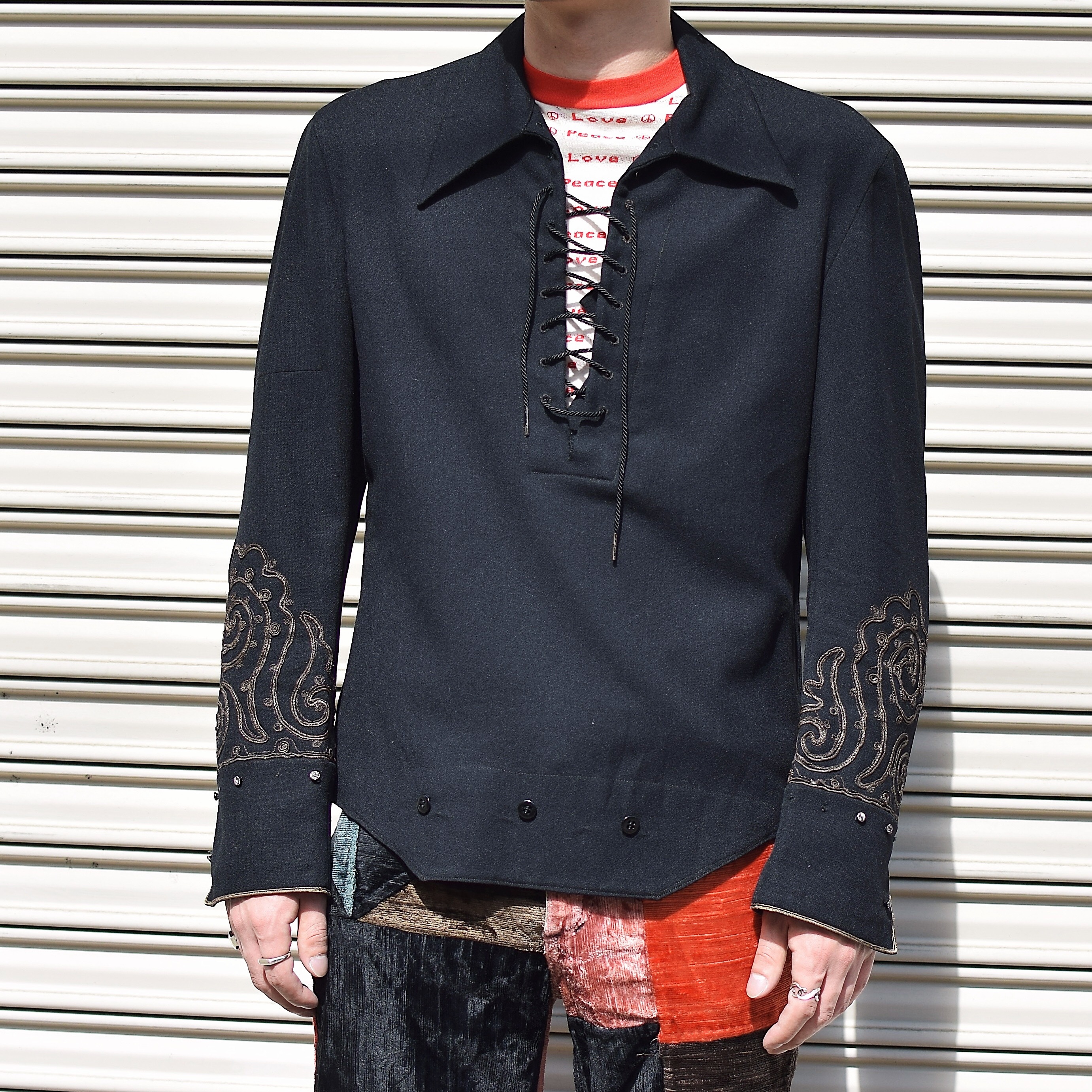 Vintage 20〜30's【Western Costume HOLLYWOOD】Lace-up Shirt の画像 4