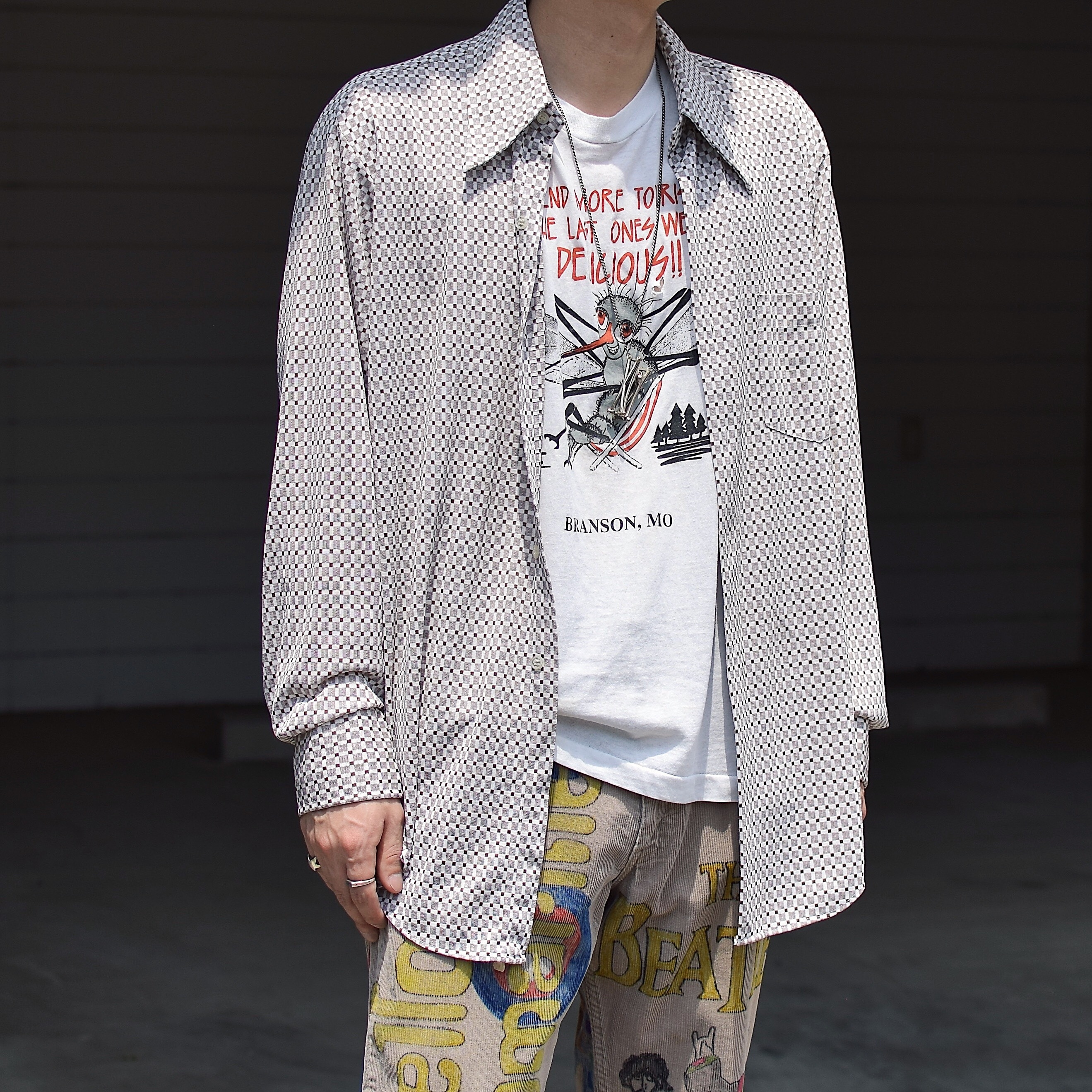 Vintage 70's【Contour Knit】Polyester Shirt の画像 3