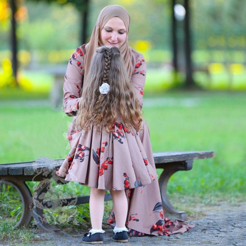 花柄 ロング丈 ワンピース 親子コーデ 女の子 レディース キッズ ママ ピンク 60 130cm S M L Xl 2xl 3xl 4xl 5xl 6xl 7xl リンクコーデ 海外子供服専門通販サイト リーファ