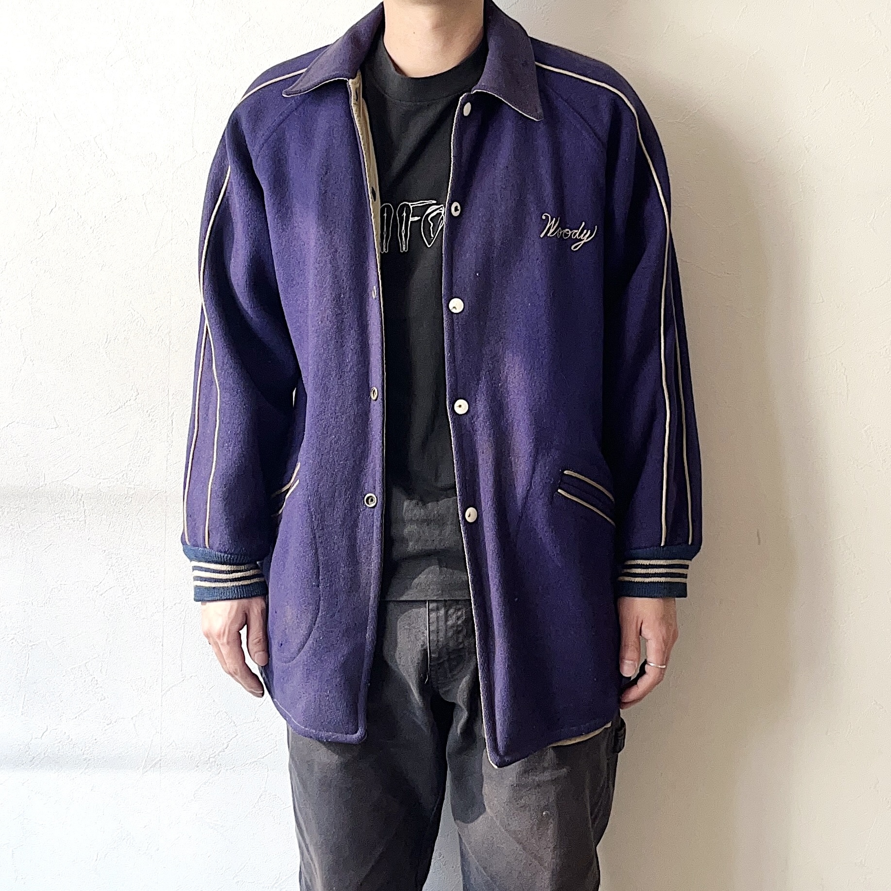 Vintage 50’s【Webb & Wolfe】"PENN STATE" Grunge Reversible Stadium Jacket の画像 4
