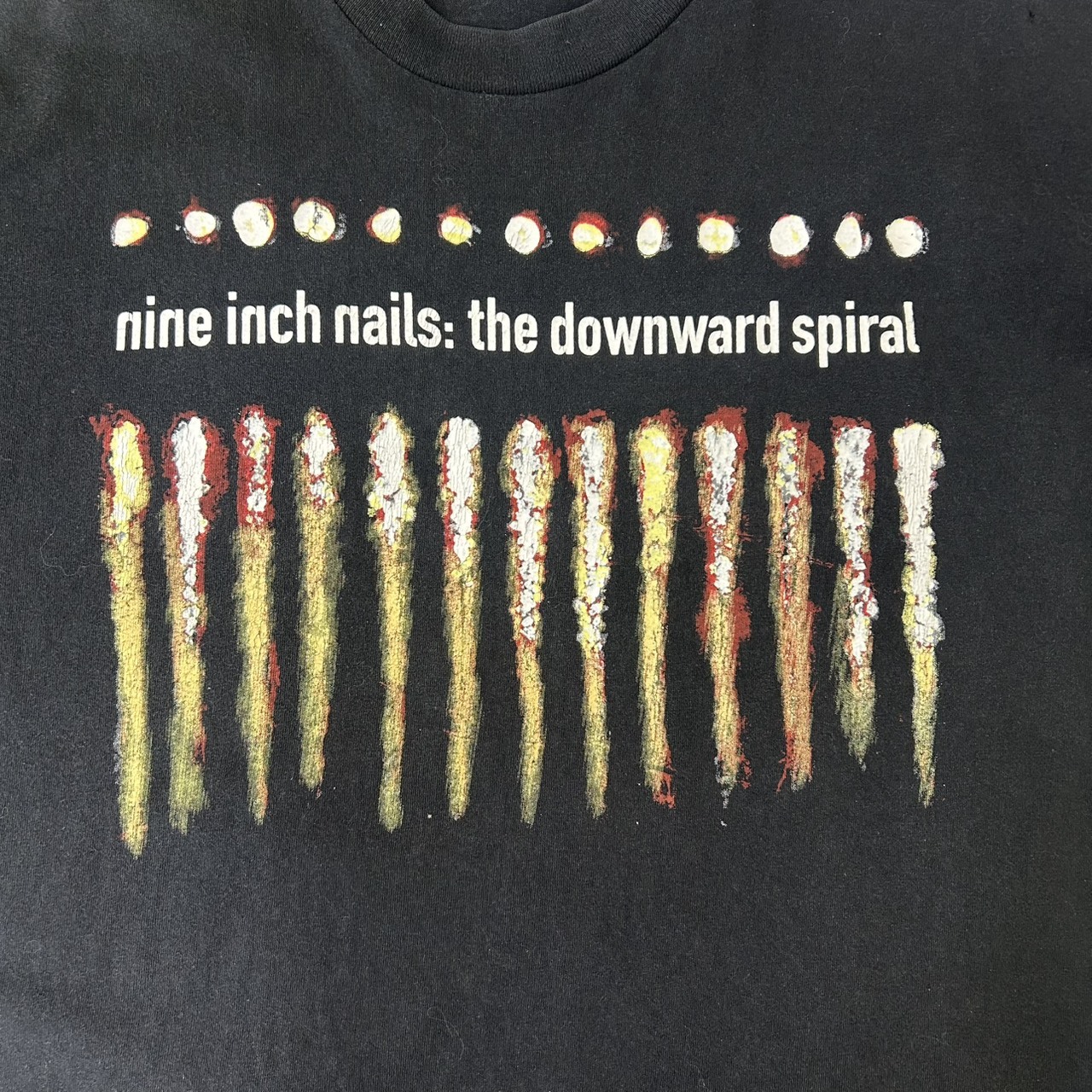 NINE INCH NAILS ナインインチネイルズ The Downward Spiral バンドT ALL SPORTボディ ブラック ヴィンテージ 古着 ロックT XL の画像 3
