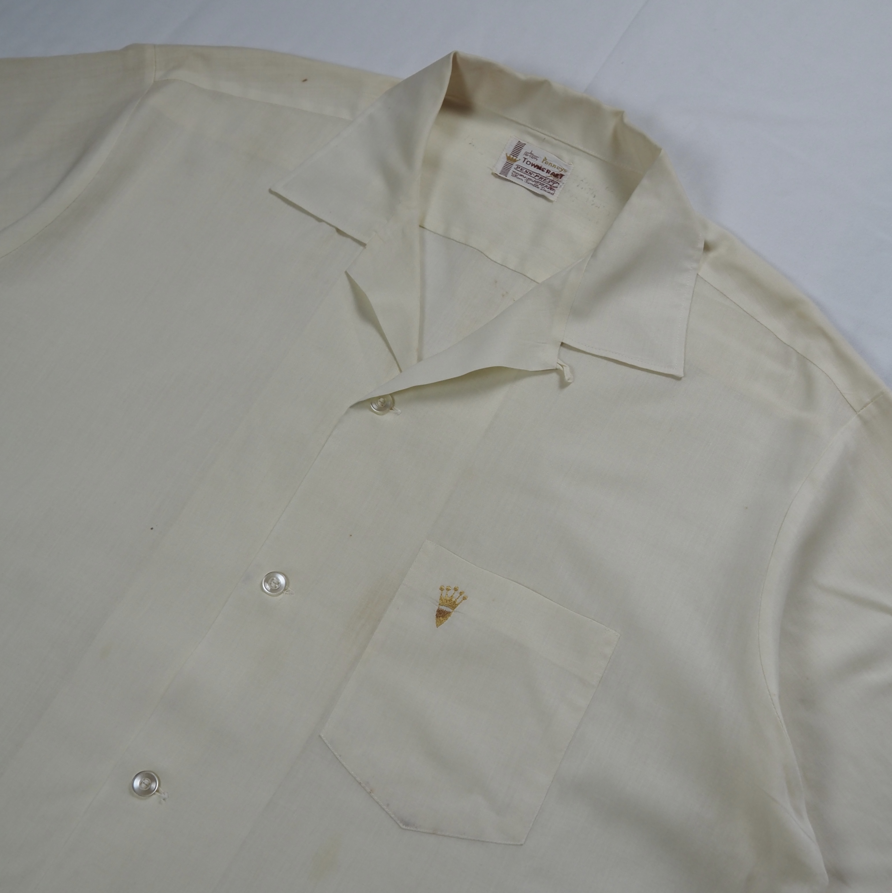 〜70’s Towncraft ポリコットンシャツ Lサイズ 開襟ボックス の画像 3