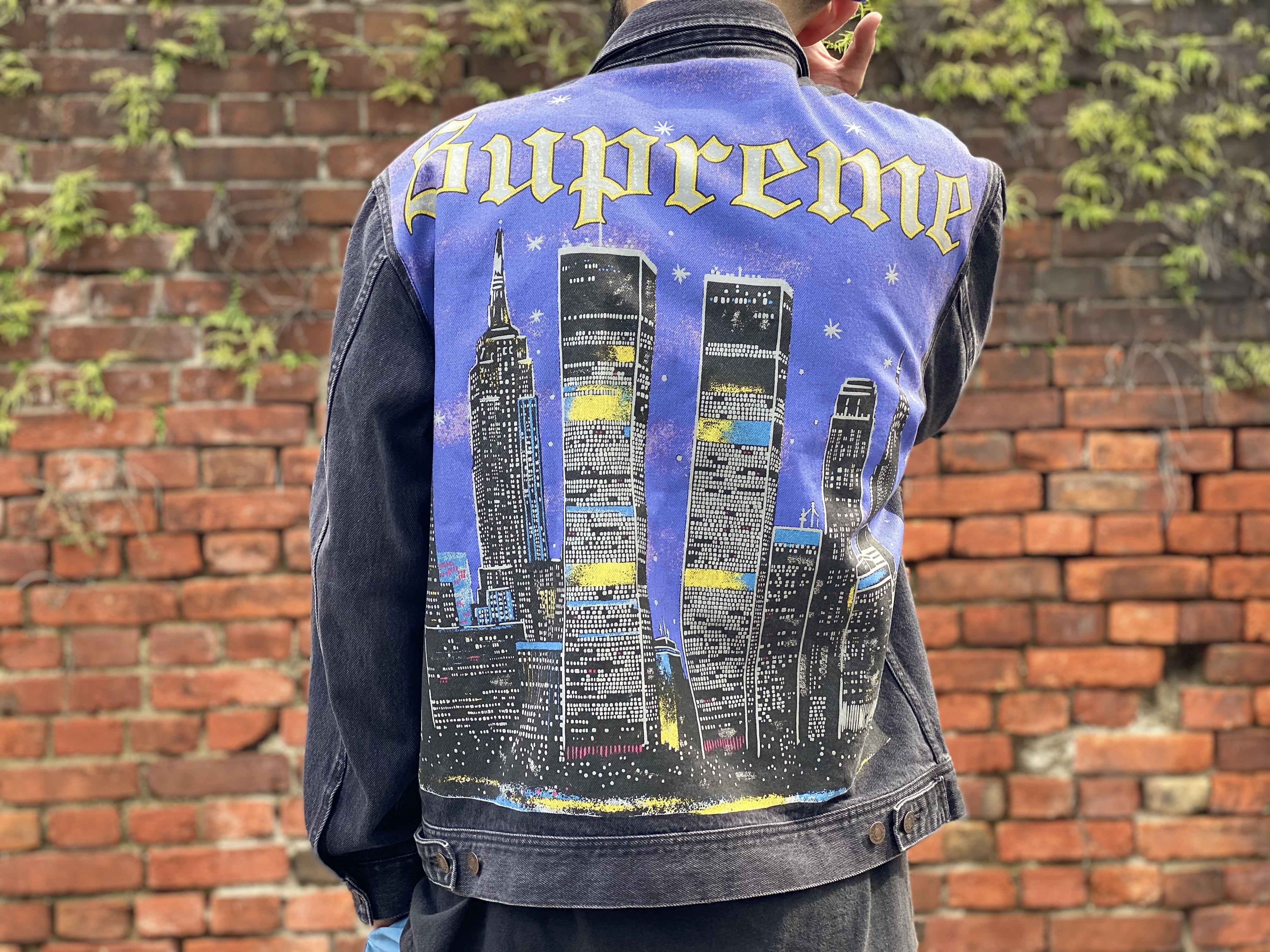 supreme new york painted trucker jacket