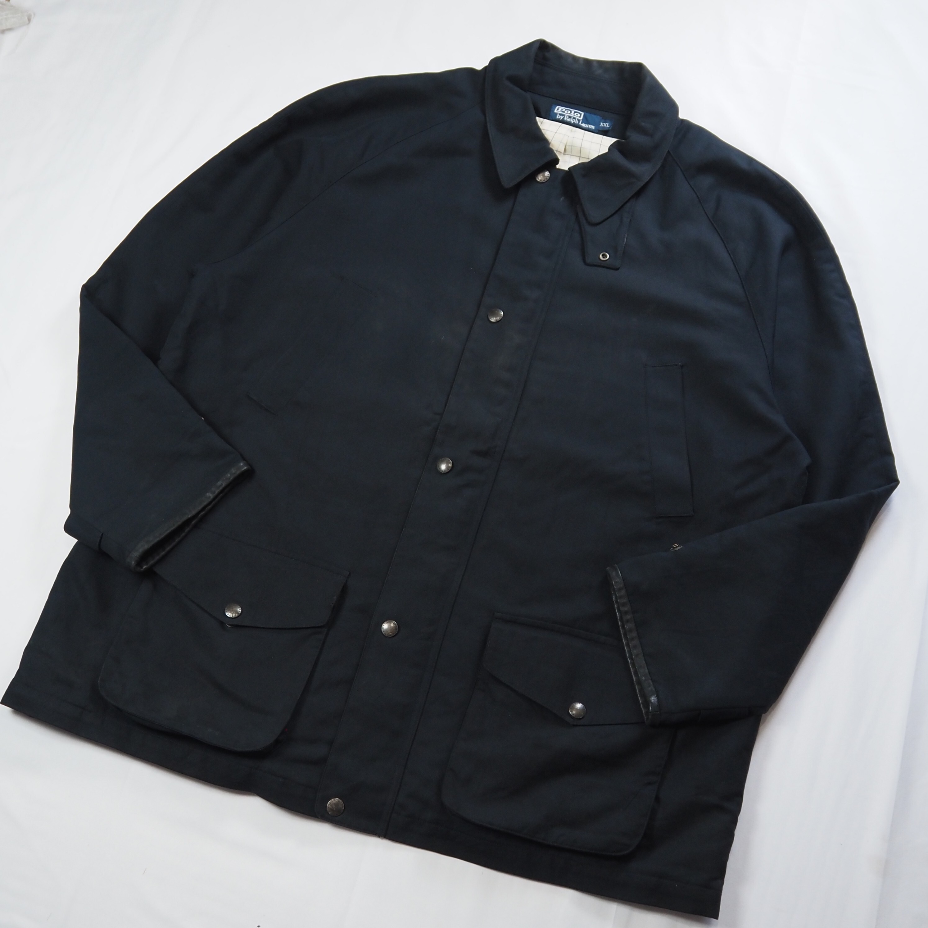 【9/23 20:00入荷】90's Ralph Lauren ハーフコート ブラック の画像 2