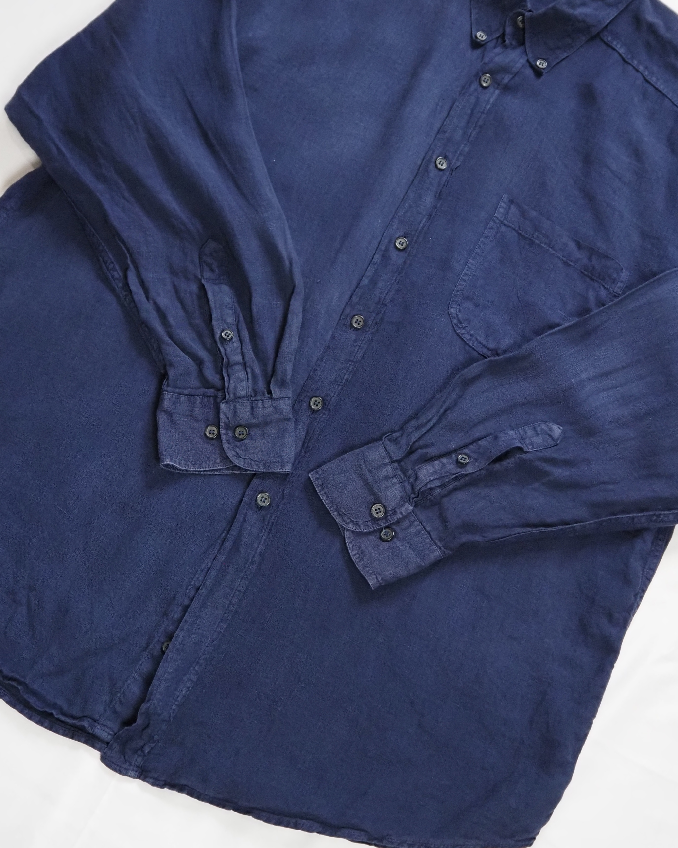 90’s OLD GAP リネンシャツ ネイビー XL の画像 8