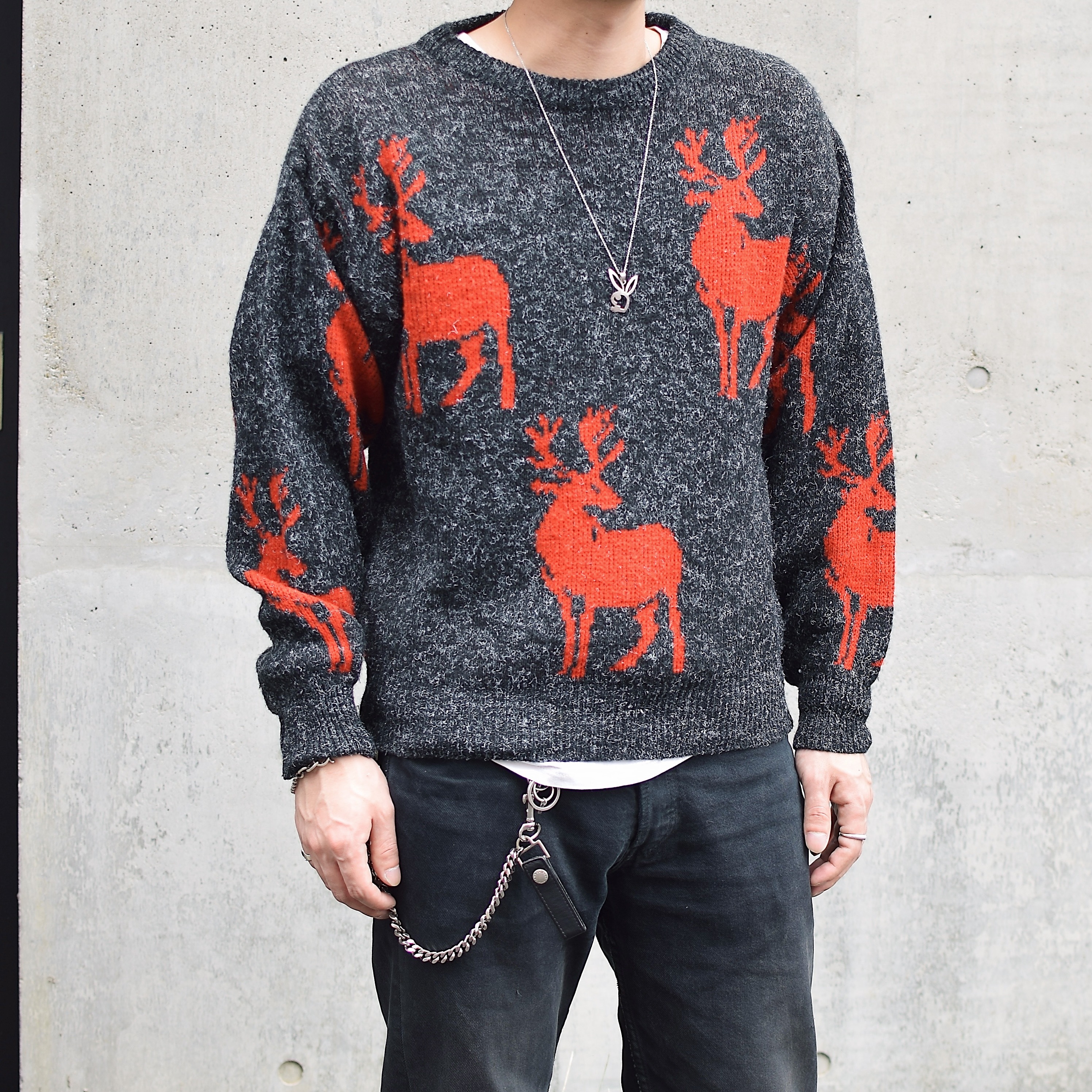 Vintage 80's【campus】"Deer" Knit Sweater の画像 3