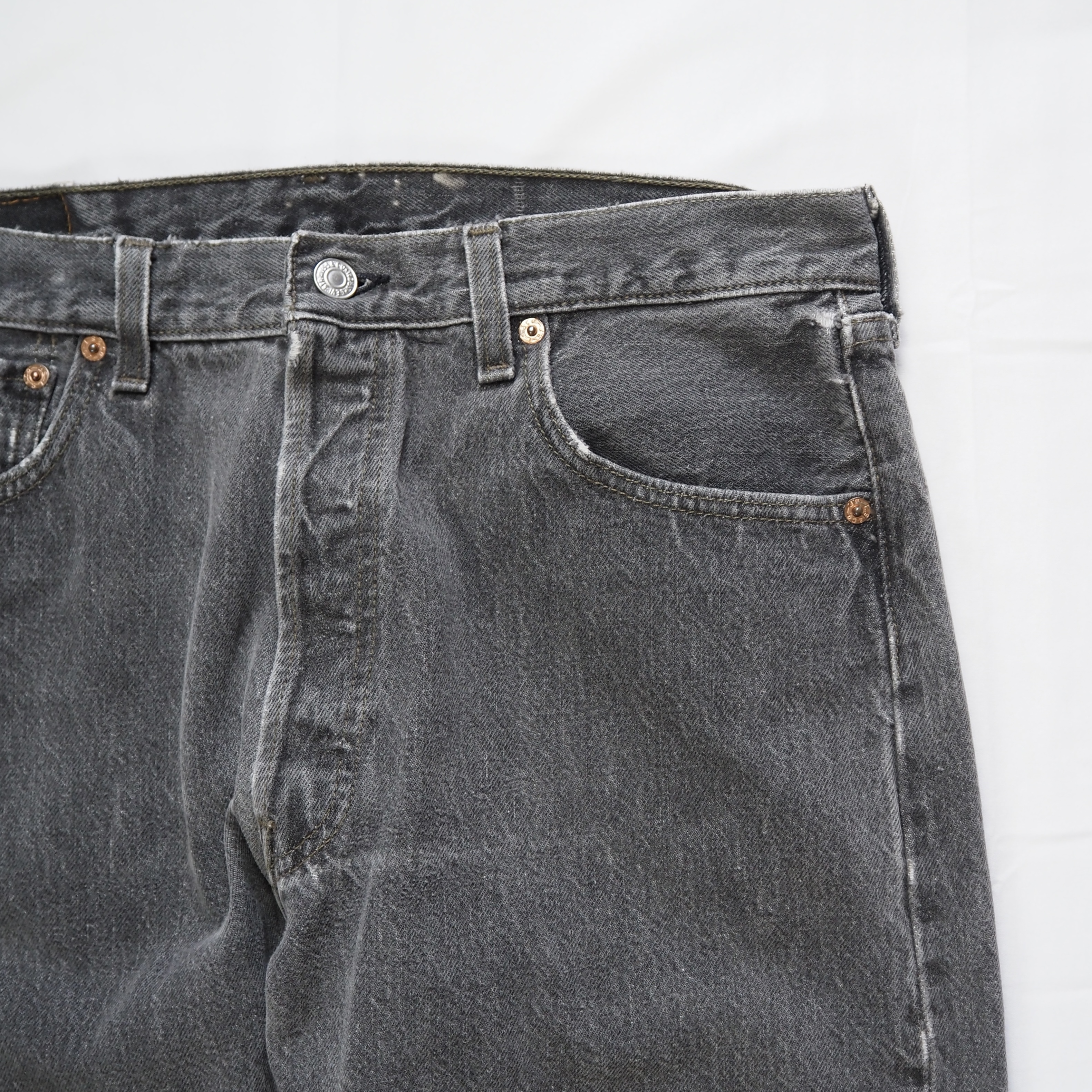 90’s Levi’s 501 先染めブラックデニム 34×30 の画像 4