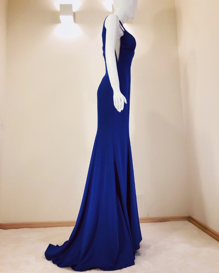 マーメイド ロイヤルブルー ロングドレス Dressmm