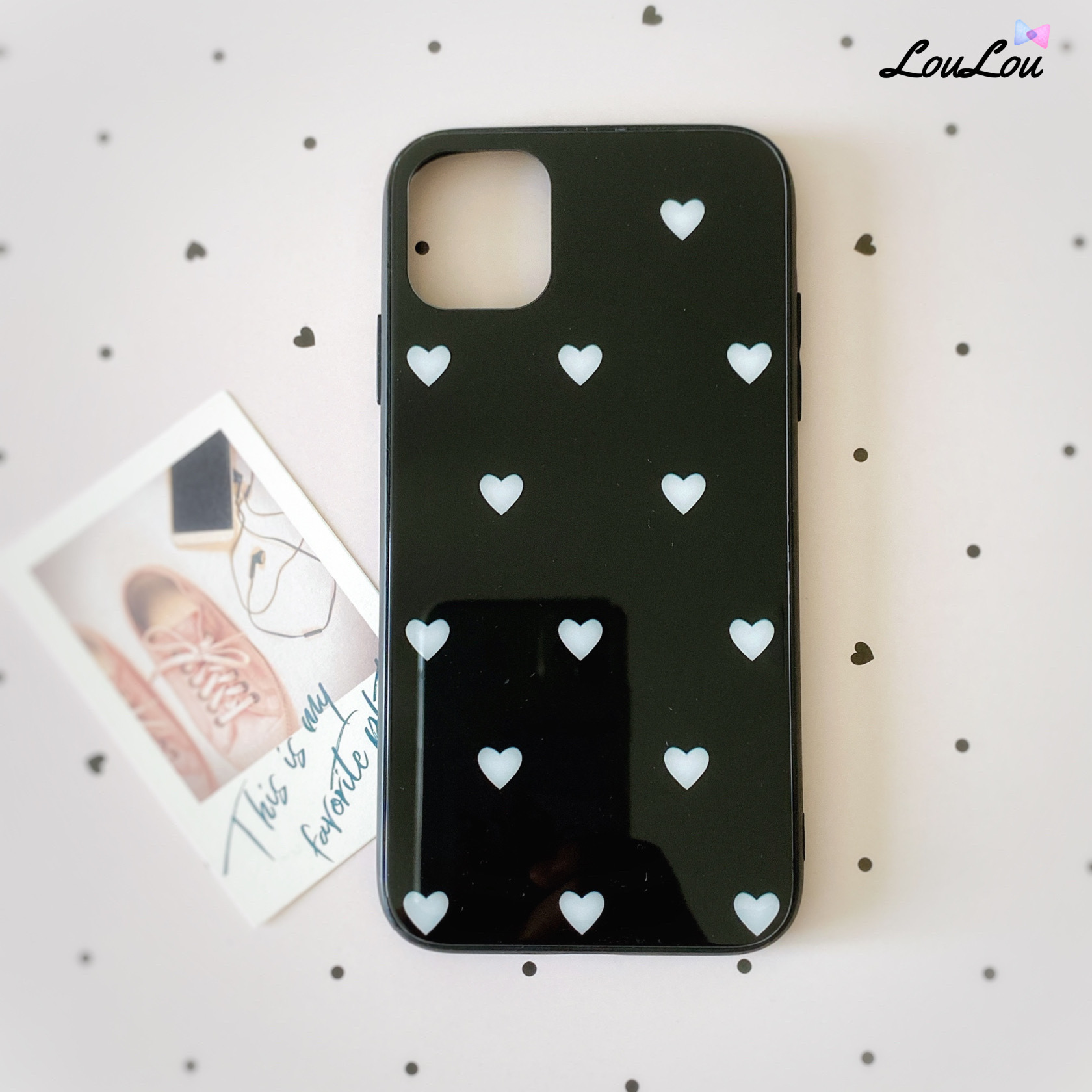 ドットハート シンプル Black Iphoneケース Iphoneケース専門店 Loulou キラキラ ピンク ハート シンプル おしゃれでかわいい ドットハート シンプル Black Iphoneケース Iphoneケース専門店 Loulou キラキラ ピンク ハート シンプル おしゃれでかわいい