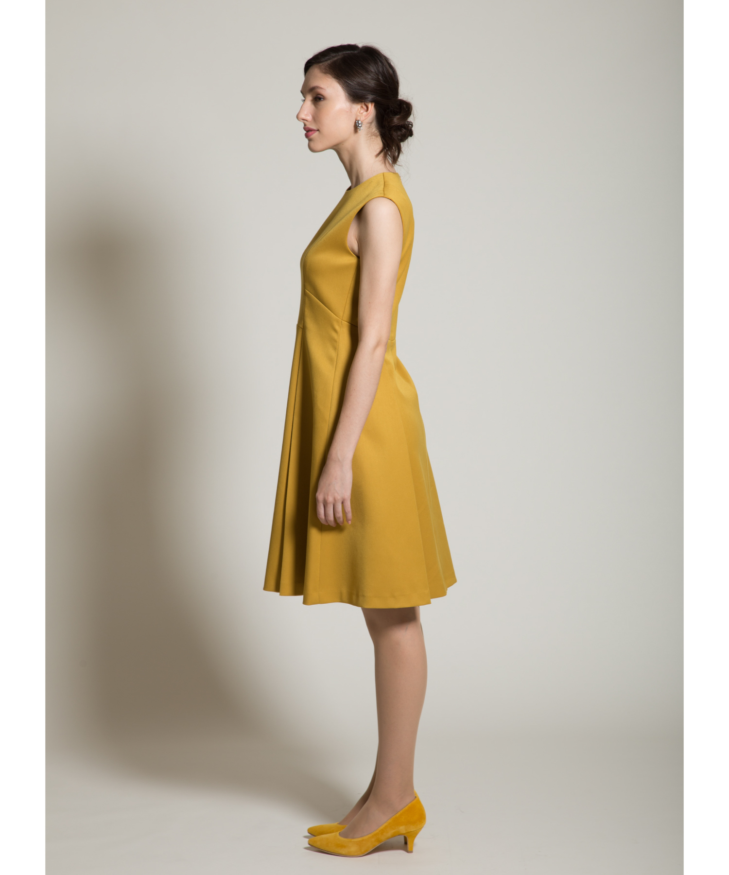 ポンチフレアワンピース 55 マスタード J Select ジェイセレクト