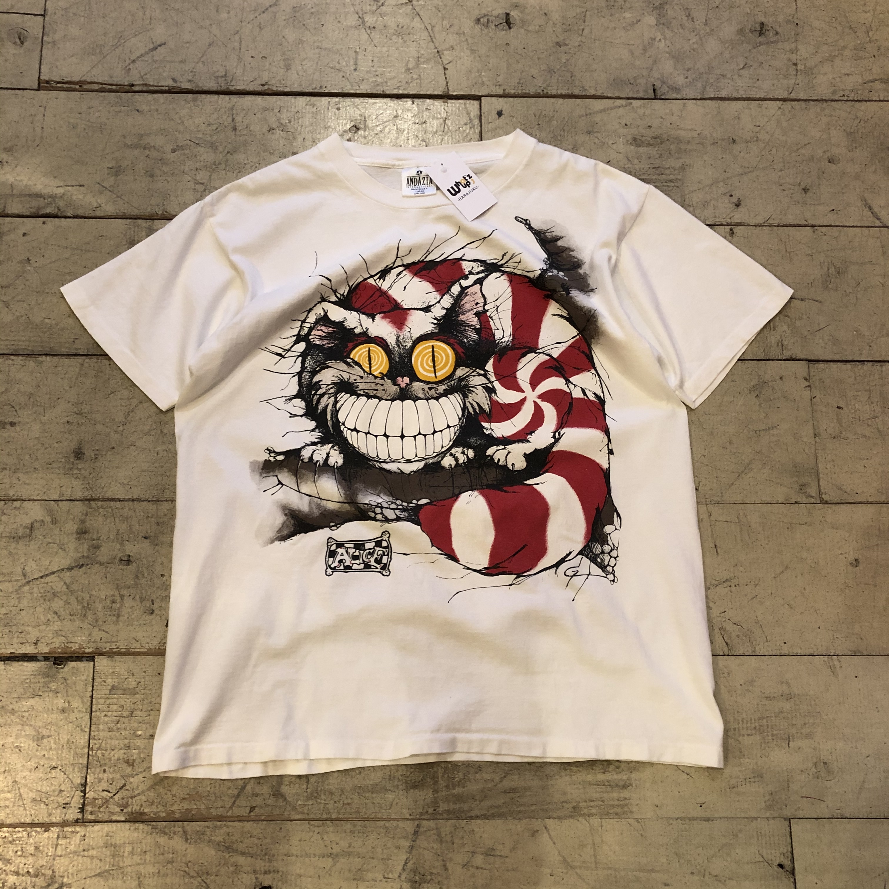 90s Alice In Wonderland チェシャ猫 T Shirt What Z Up 90s Alice In Wonderland チェシャ猫 T Shirt What Z Up