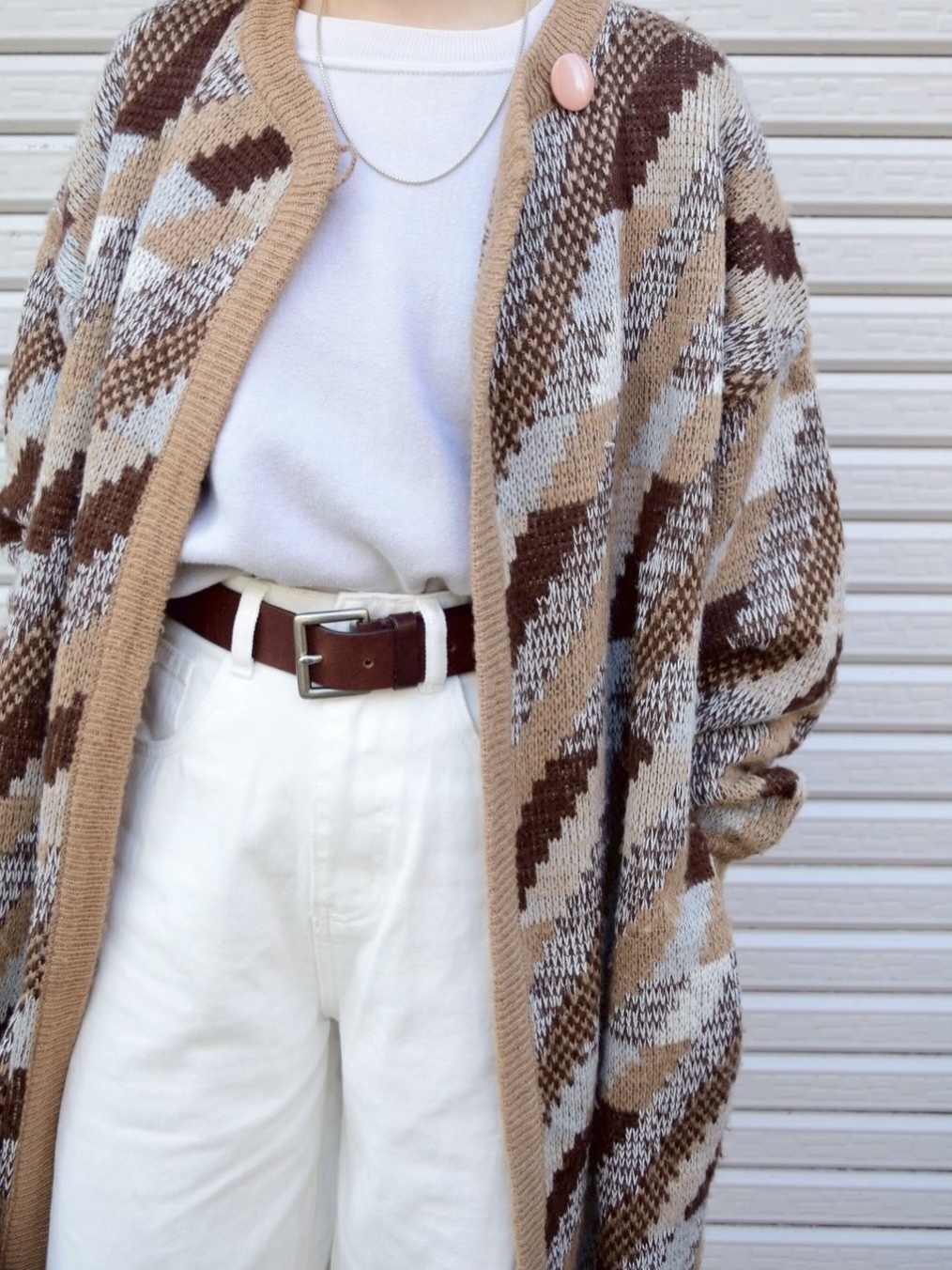 Vintage pattern knit coat の画像 4