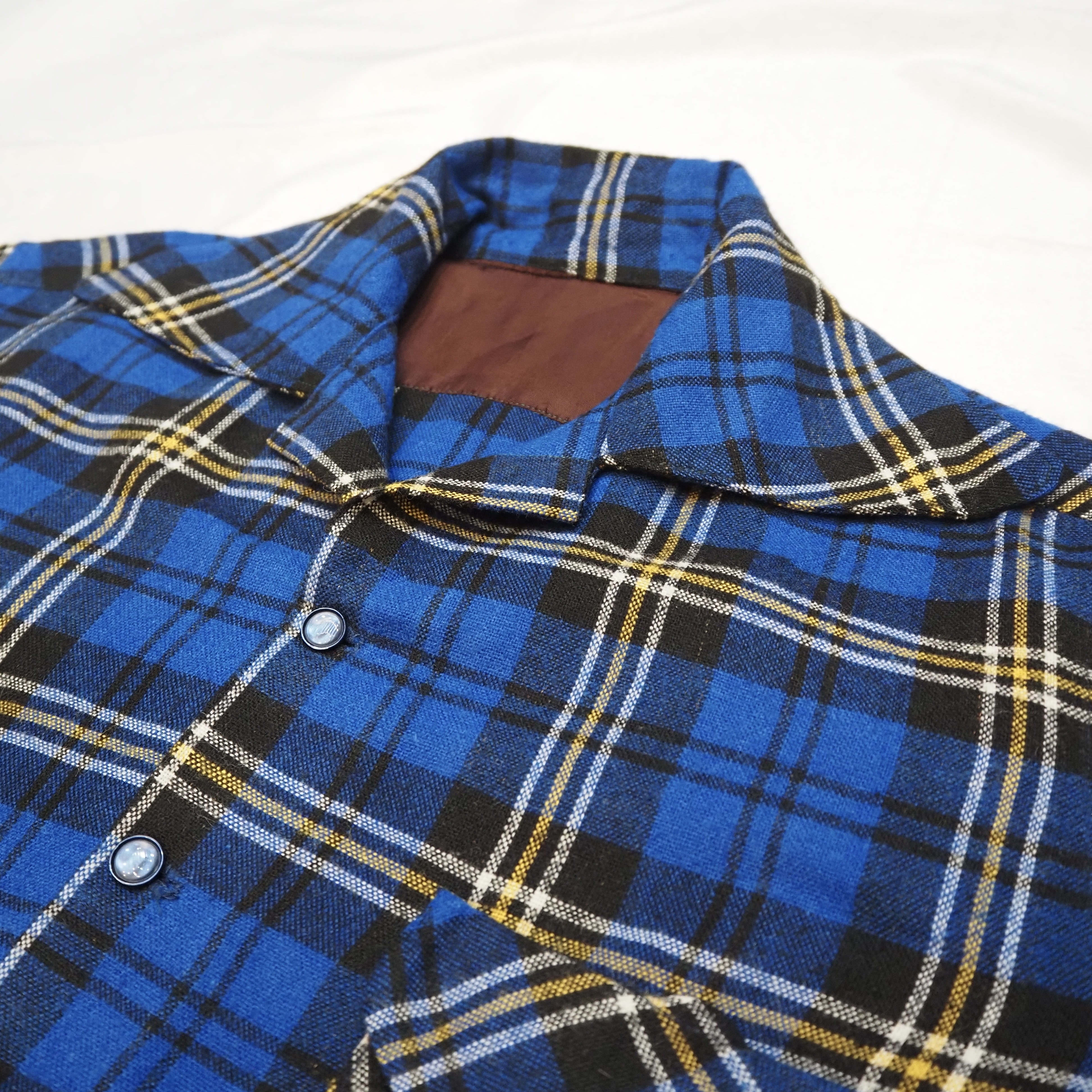 50’s Wool Shirt ブルー×イエロー の画像 8