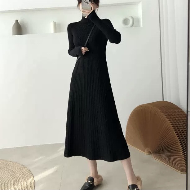 プリーツニットロングワンピース 855 Mesty