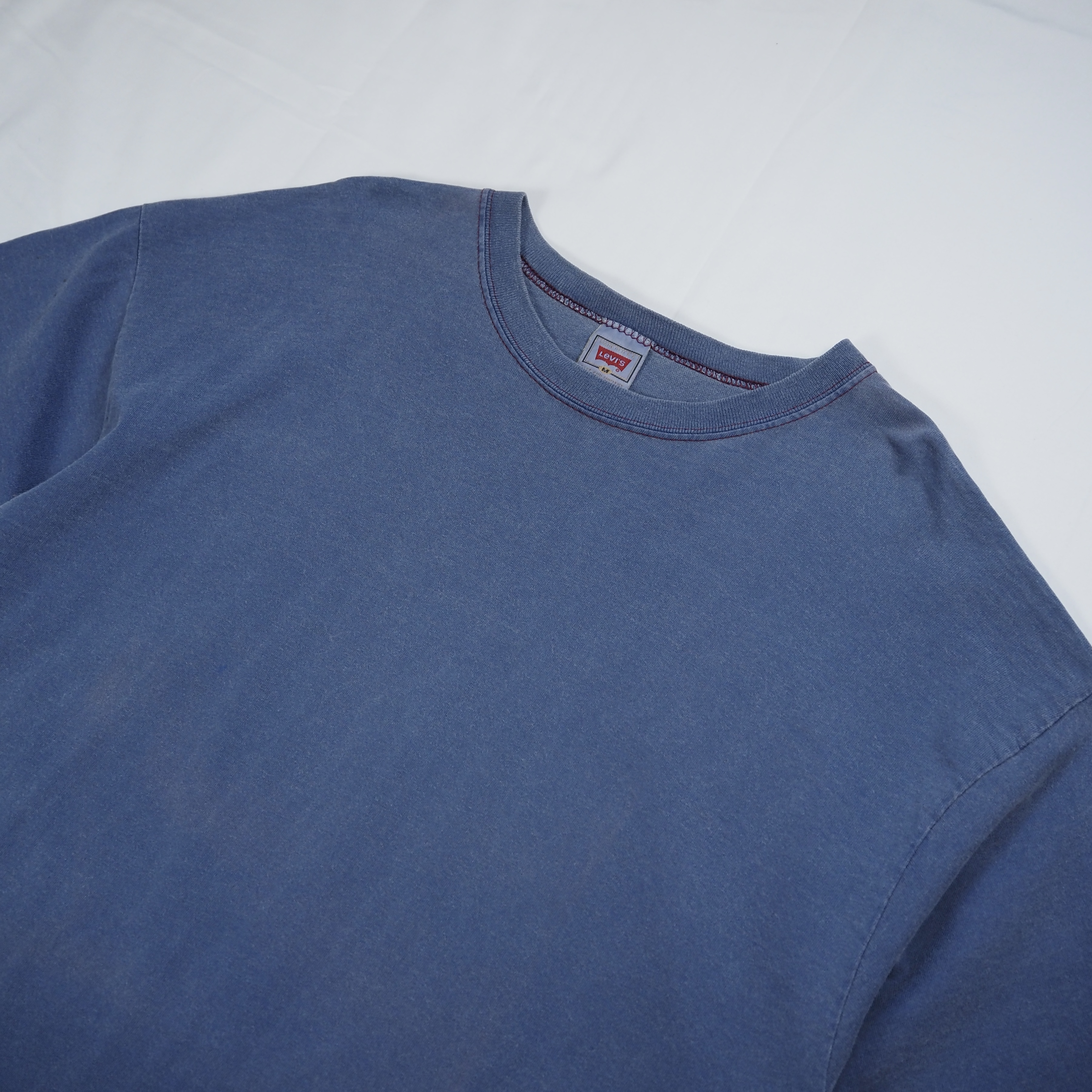 90’s Levi’s ブランクTシャツ ブルー アメリカ製 の画像 2