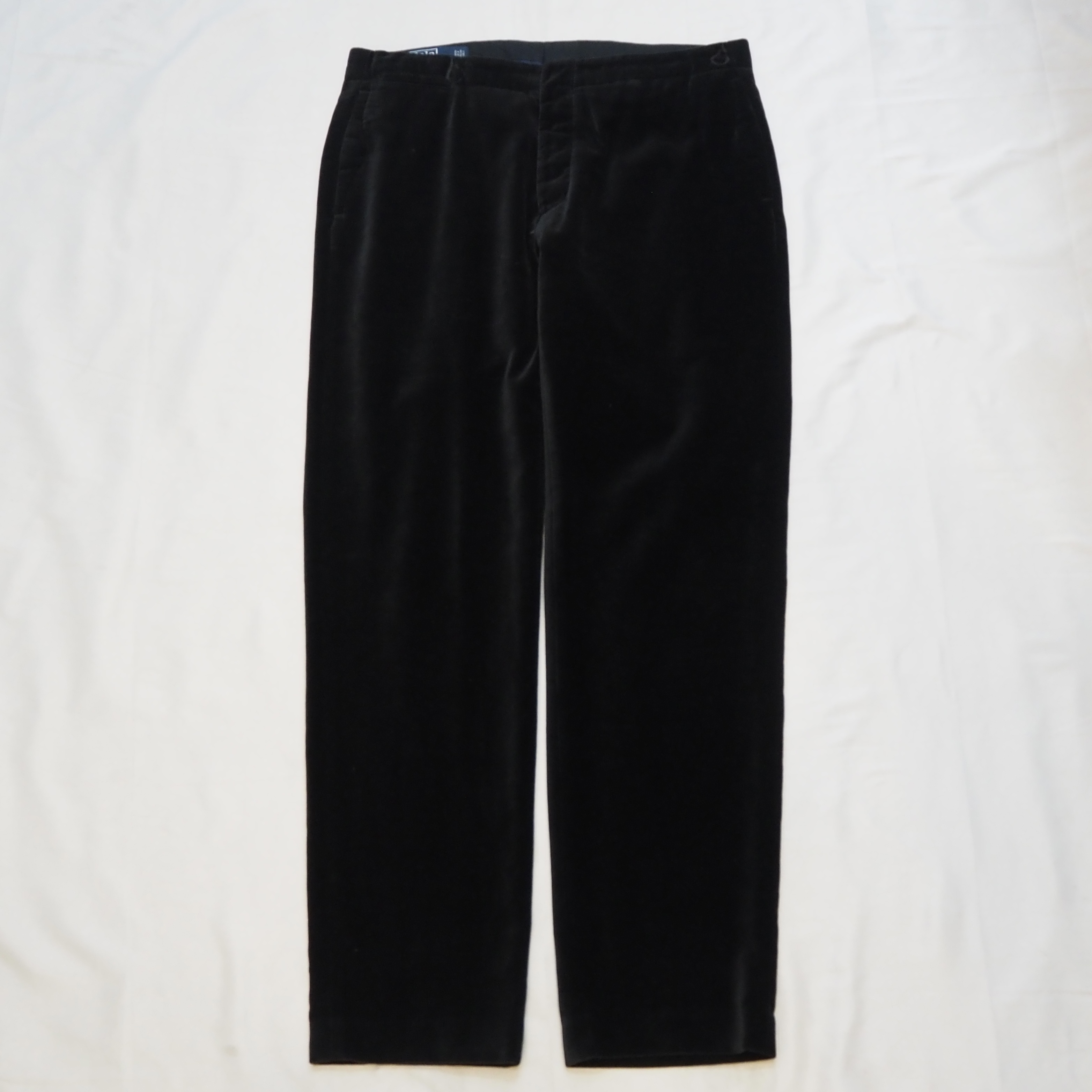 90’s Ralph Lauren ベロアパンツ ブラック 34×32 の画像 2