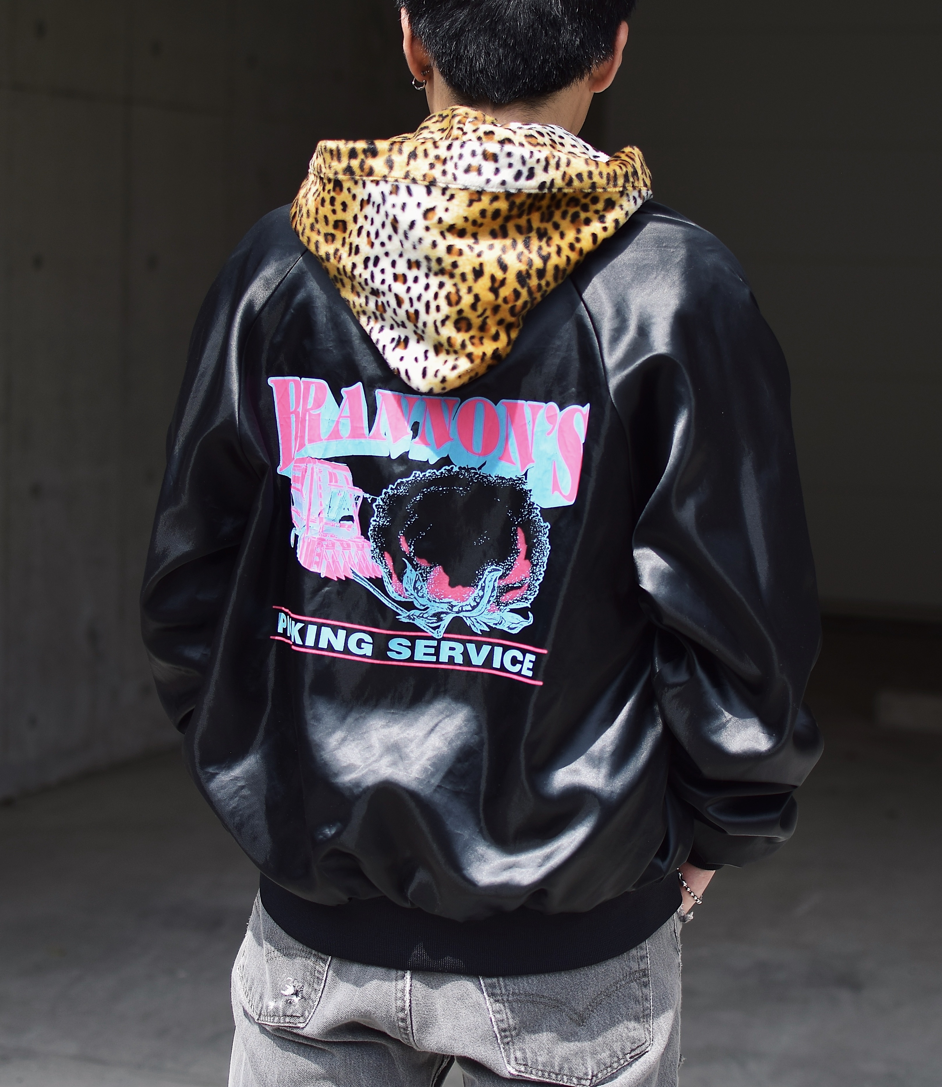 Vintage 80～90's【HARTWELL】"BRANNON'S PICKING SERVICE" Satin Jacket の画像 4