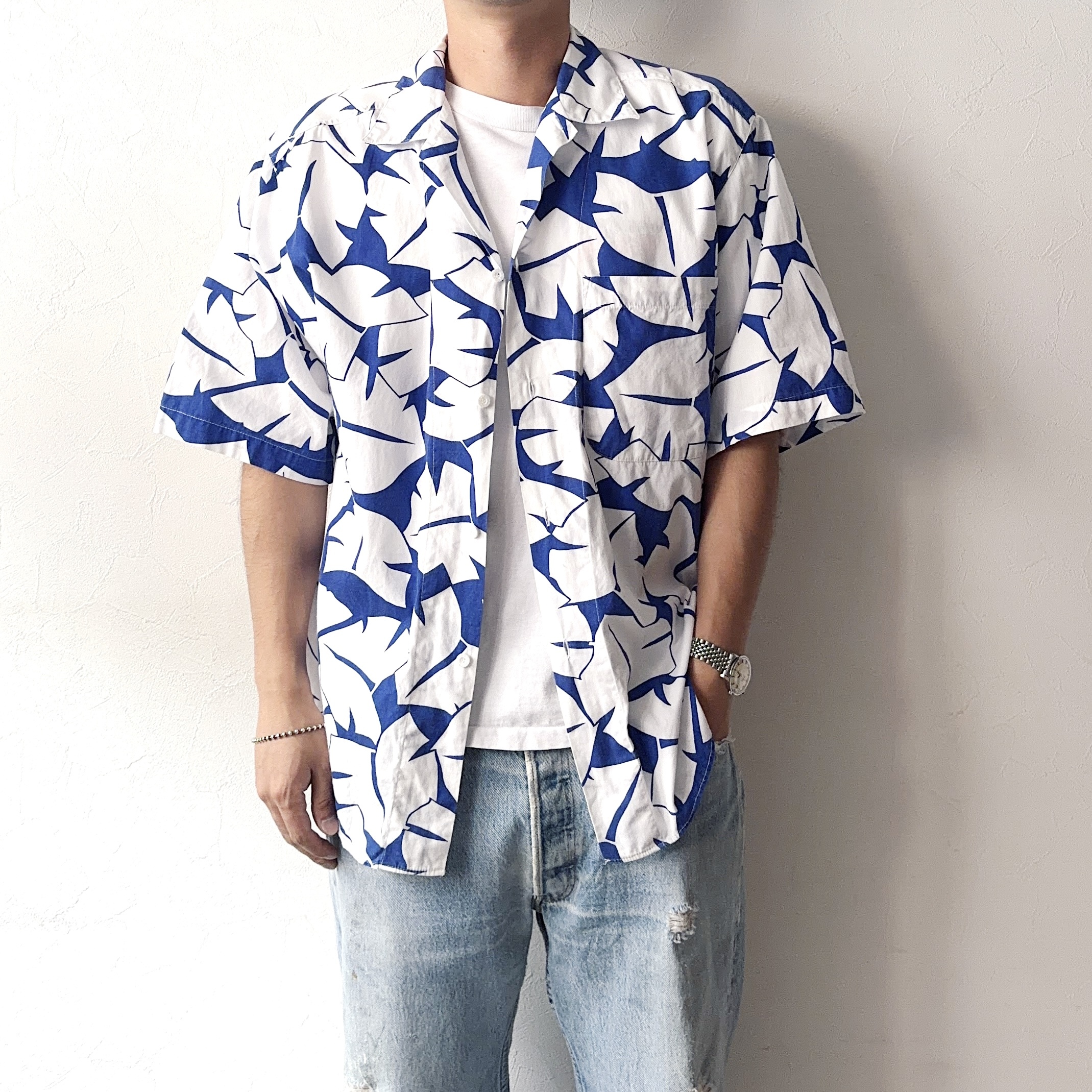 Vintage 80～90's【INTRO SPECT】Patterned Short Sleeve Shirt の画像 3