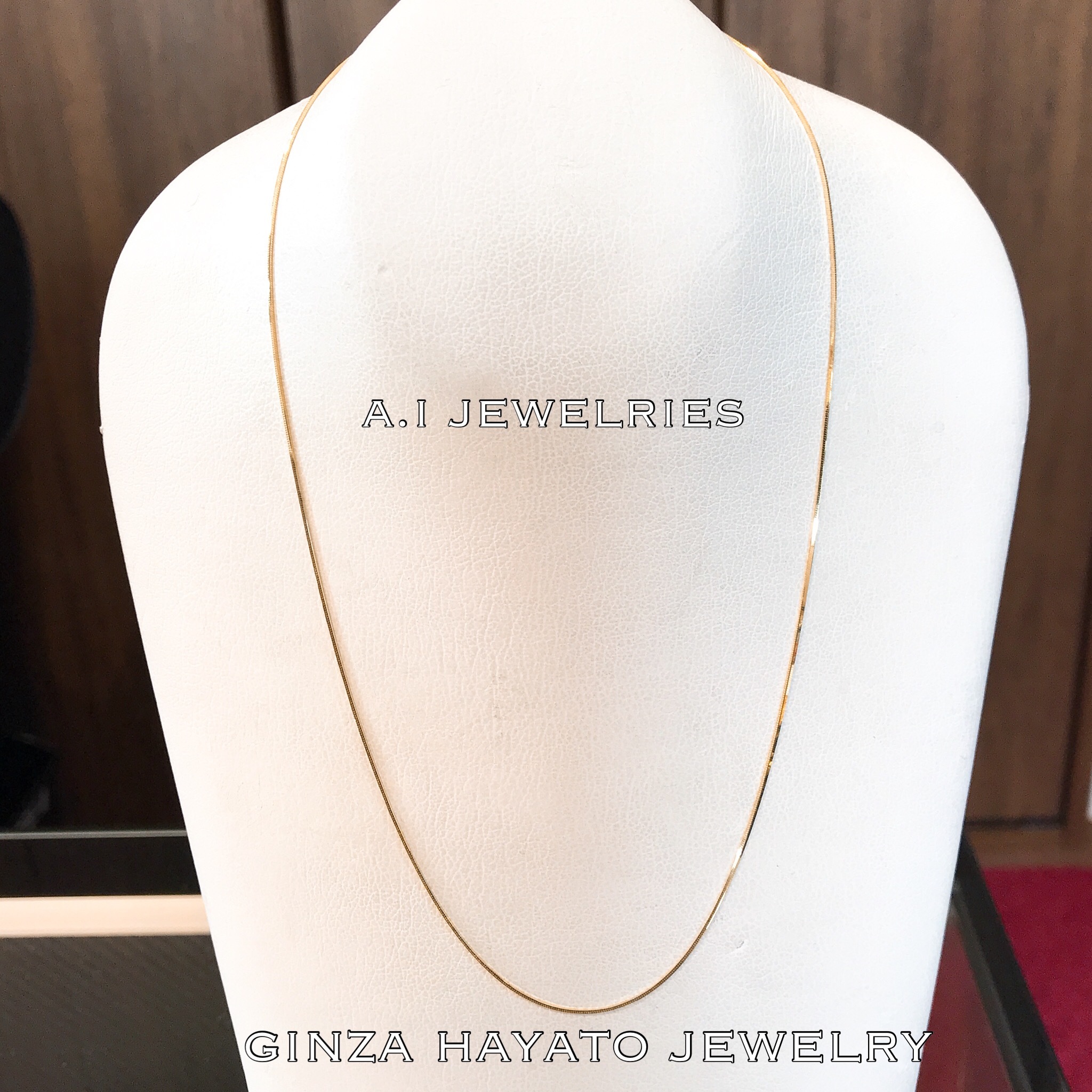 K18 18金 ソフト スネーク チェーン ネックレス Soft Snake Chain Necklace 40cm レディース A I Jewelries エイアイジュエリーズ