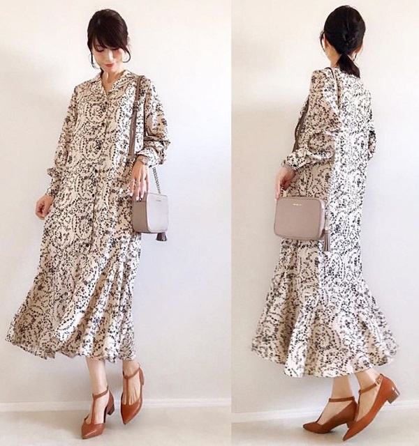 再入荷 小花柄ロングワンピース D0025 ｒｅａｌ ｃｌｏｓｅｔ