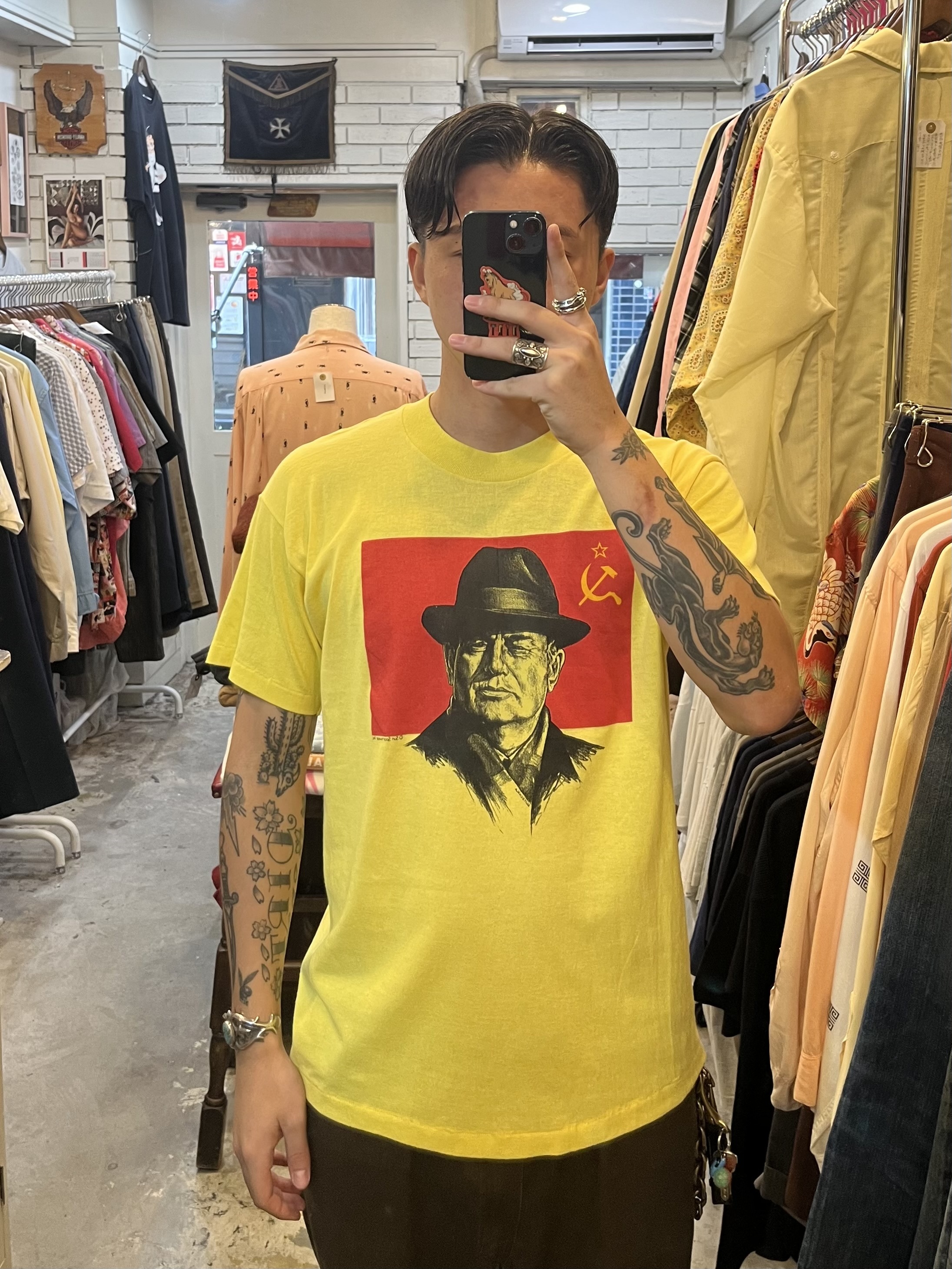 90’s ゴルバチョフTシャツ 共産主義 Lサイズ イエロー の画像 3