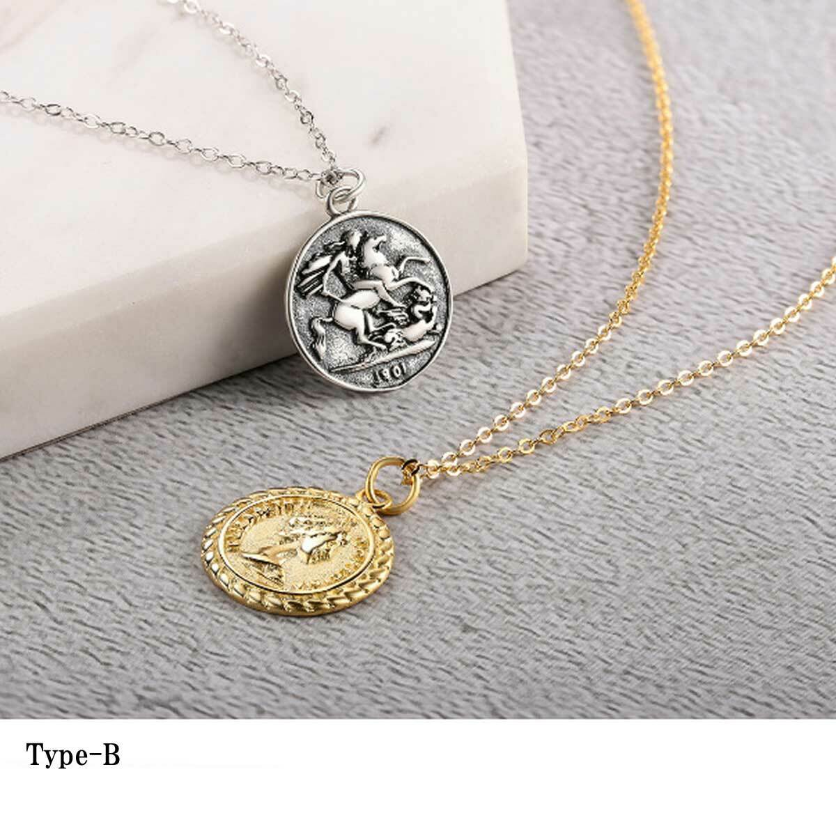 レディースネックレス シルバー925エリザベスコインネックレス レディース ネックレス コインネックレス トレンド エリザベスコイン シルバー925 Silver シルバーネックレス シルバー ゴールド Orx061x76x Overrag