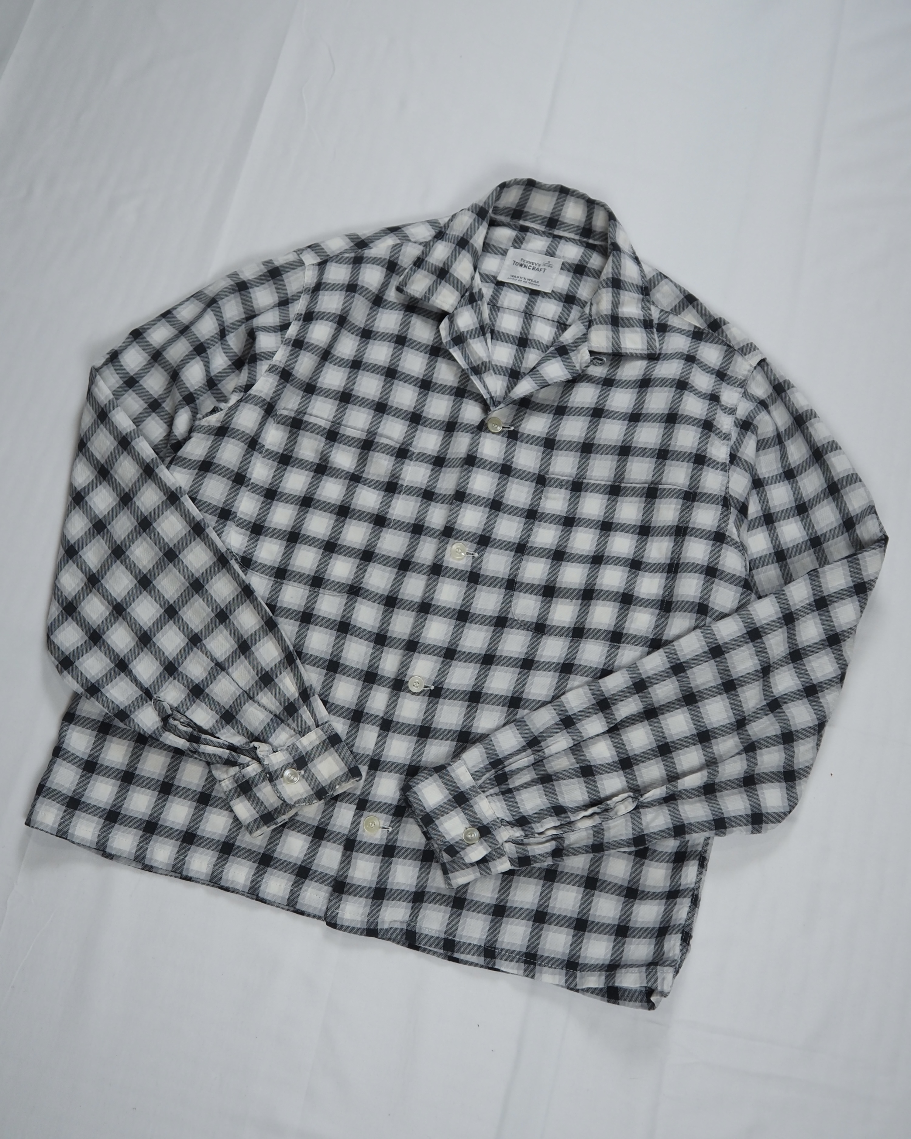 【5/6(水) 20:00入荷】60’s Towncraft コットンシャツ ブラック×ホワイト の画像 2