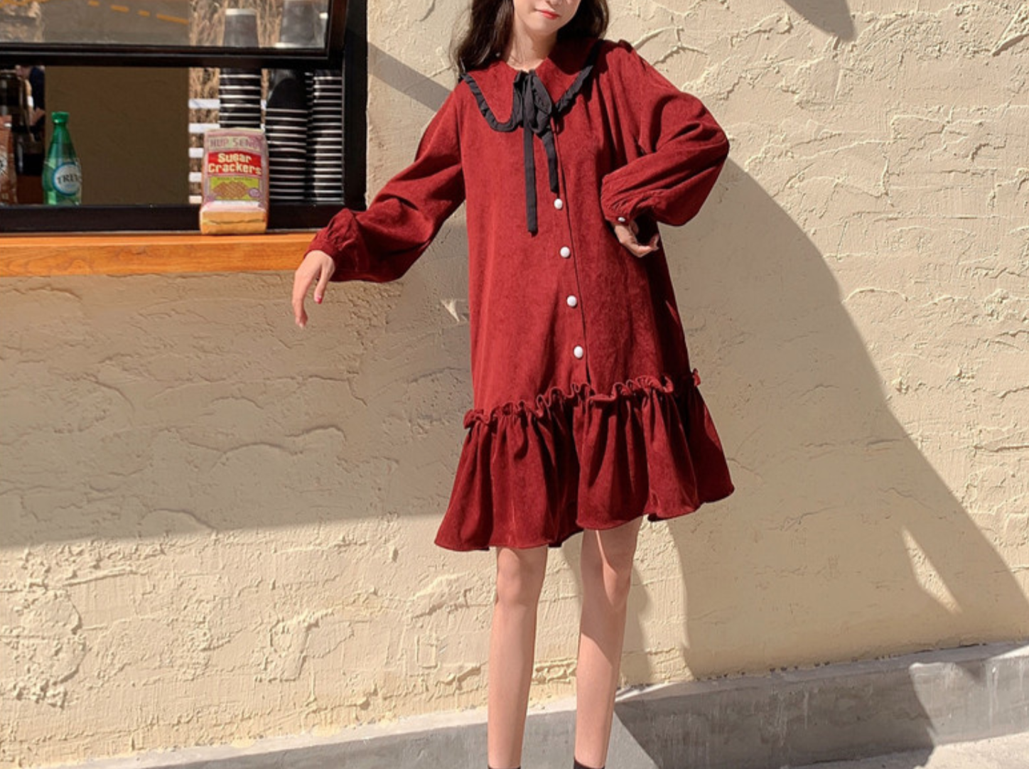 ワンピース かわいい シンプル ドレス セーラー ガーリー ミニワンピ 韓国ファッション 374 Sweetly