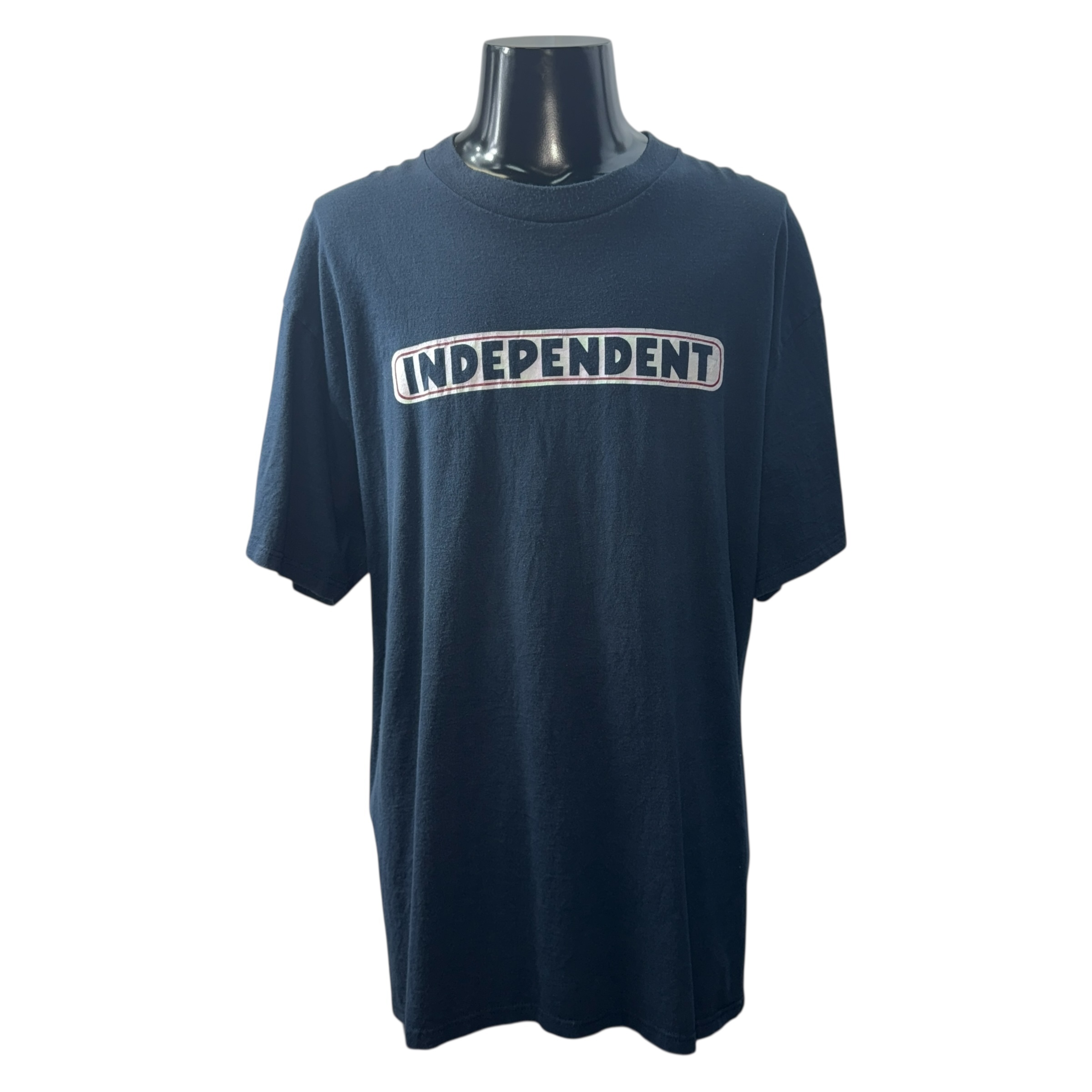 【INDEPENDENT】インディペンデント “BAR LOGO” 00’s Vintage Tシャツ navy