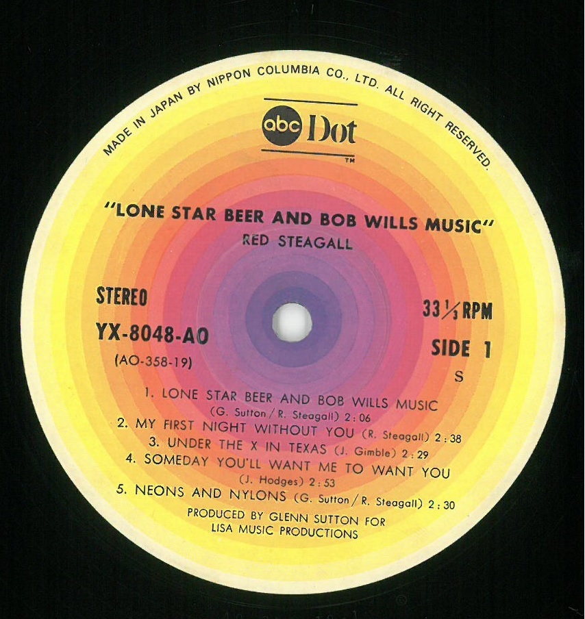 Red Steagall Lone Star Beer And Bob Wills Music