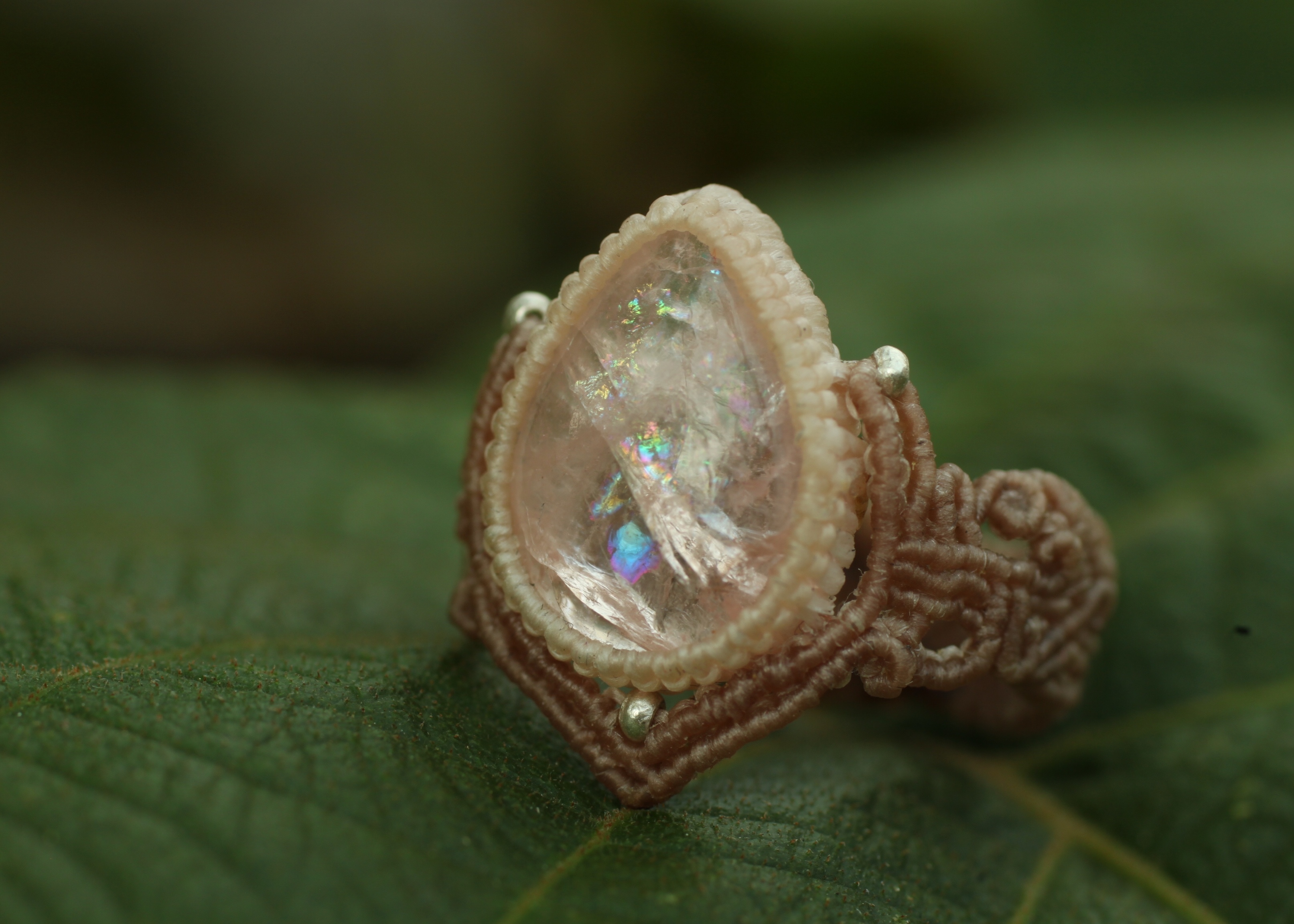 モルガナイト マクラメリング 12 13号 Yuji Handmade Creations モルガナイト マクラメリング 12 13号 Yuji Handmade Creations