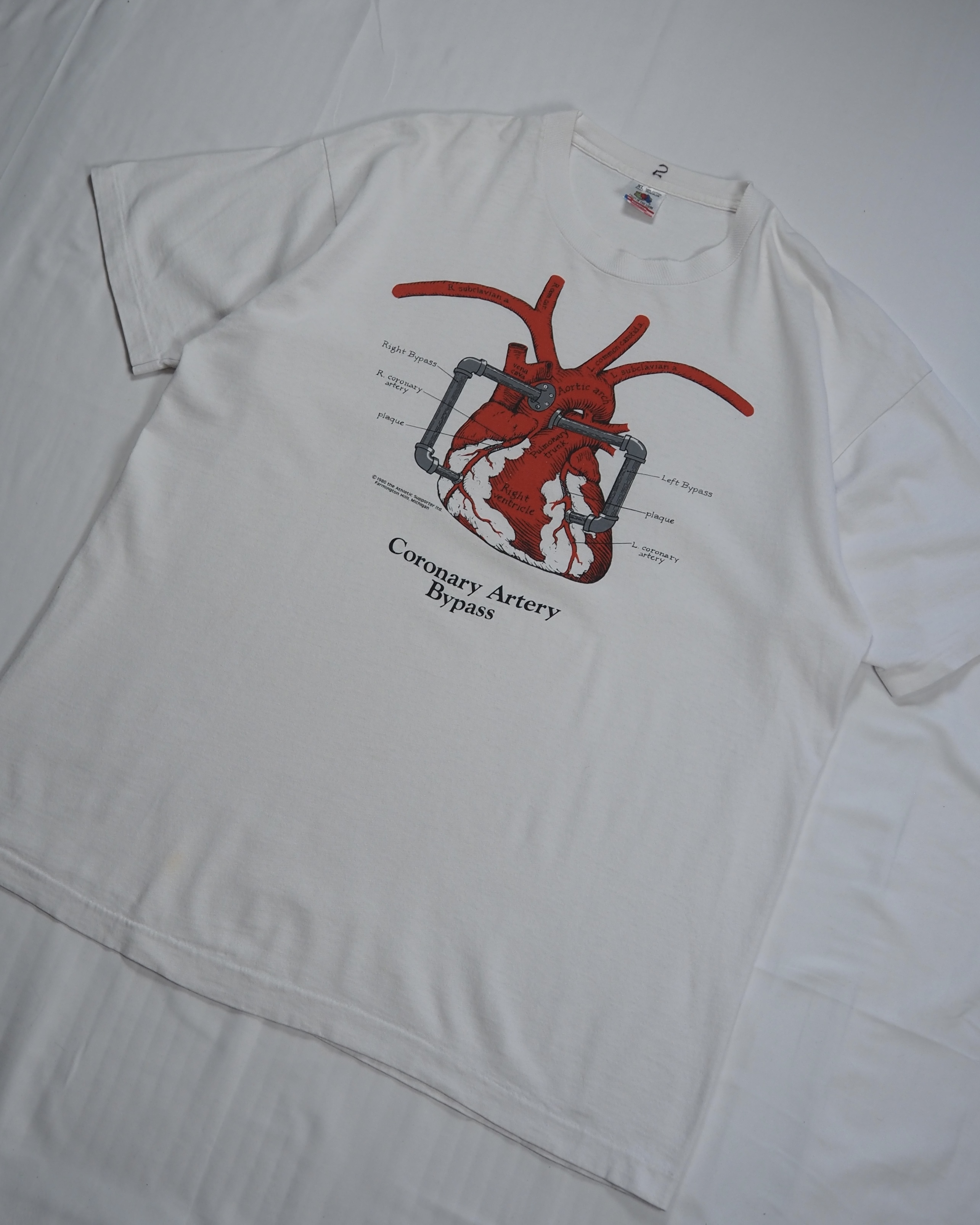 90’s Fruits of the Loom 心臓Tシャツ XL の画像 2