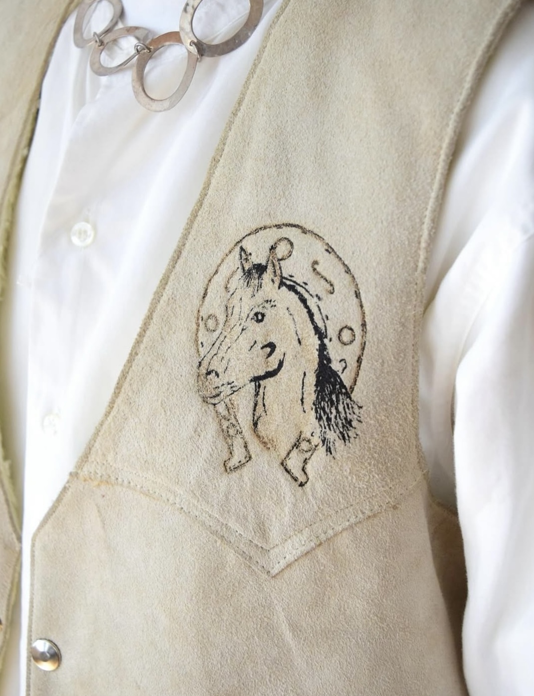 Western suede vest の画像 4