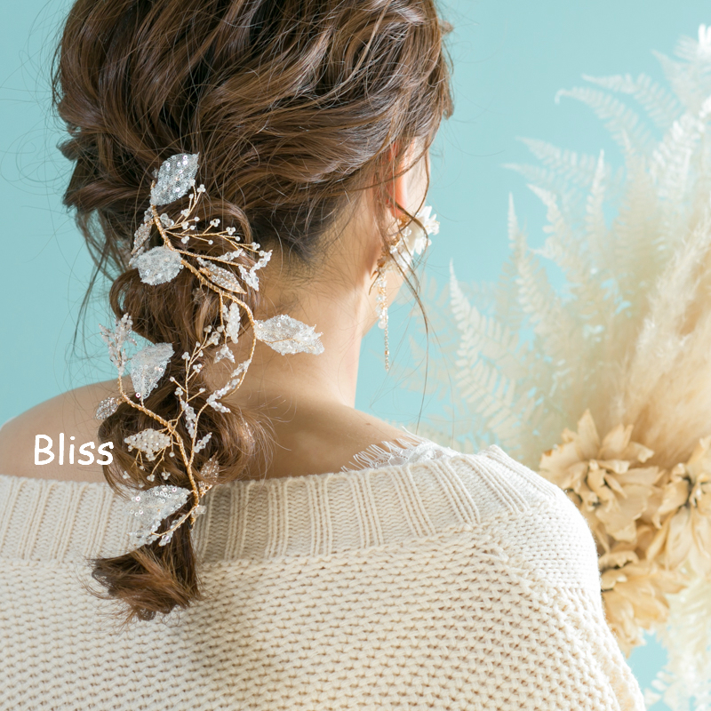 ウェディング アクセサリー 小枝リーフレースクリスタルヘッドドレス【ブライダル 髪飾り】 | ブライダルセレクトショップ Bliss