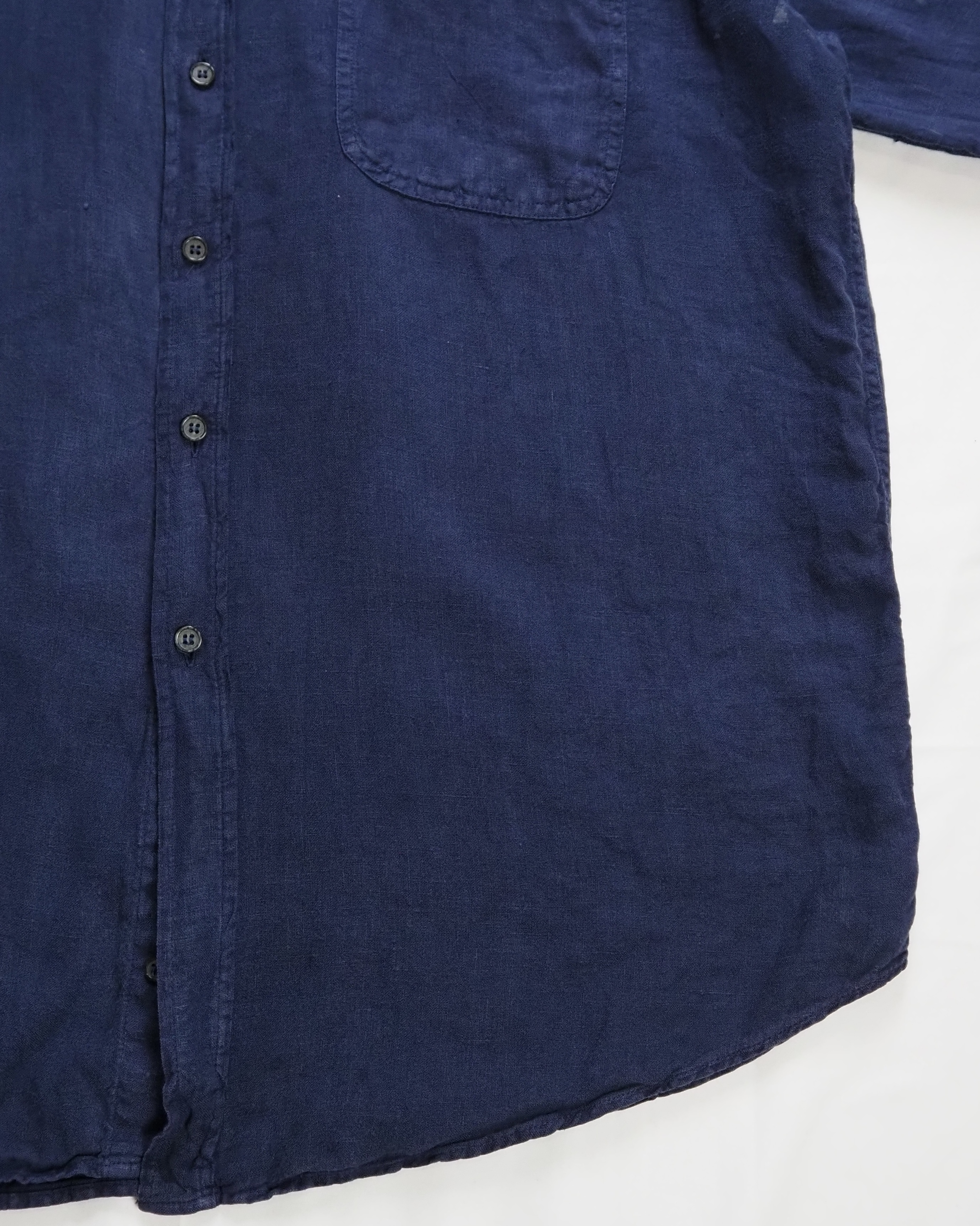 90’s OLD GAP リネンシャツ ネイビー XL の画像 5