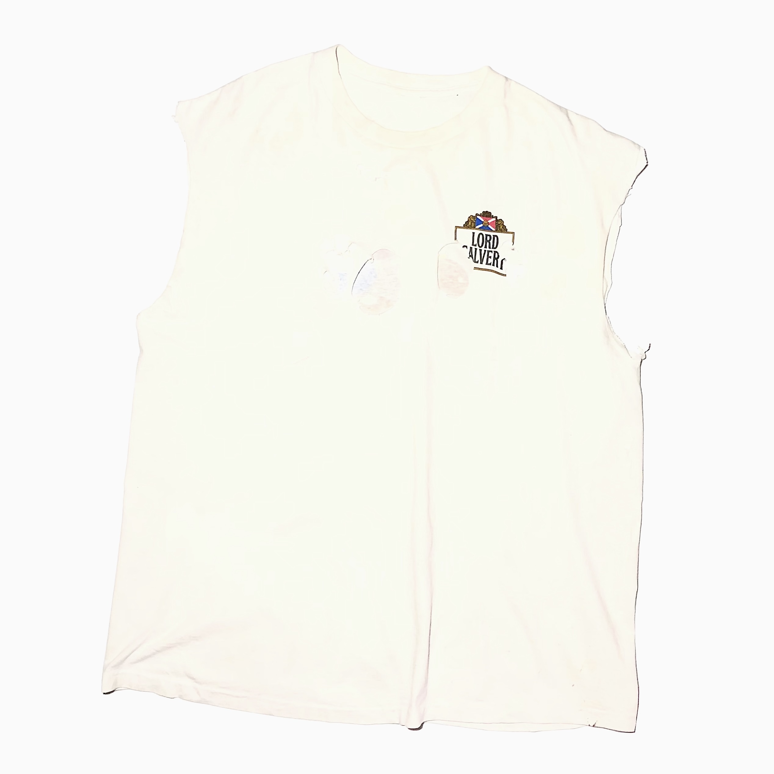 Vintage 90's "LORD CALVERT" Grunge Cut Off T-shirt の画像 2