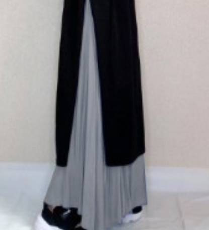 レディース ワンピース フレア ロング マキシ 長袖 Uネック ラウンドネック Aライン 切り替えデザイン バイカラー 配色 ドッキング かわいい 大人可愛い きれいめ 上品 おしゃれ かっこいい