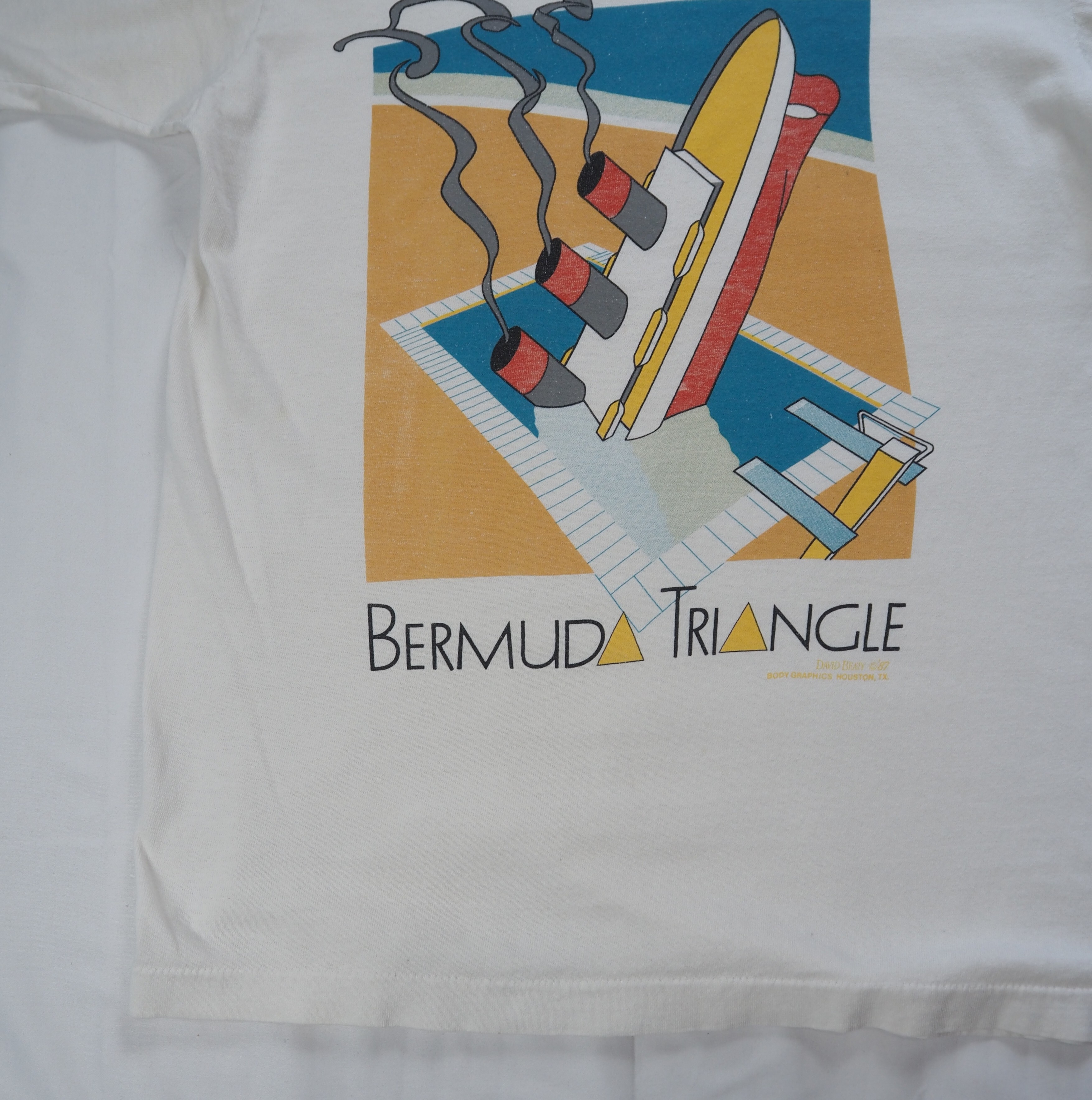 80's バミューダトライアング Tシャツ Mサイズ程度 の画像 5