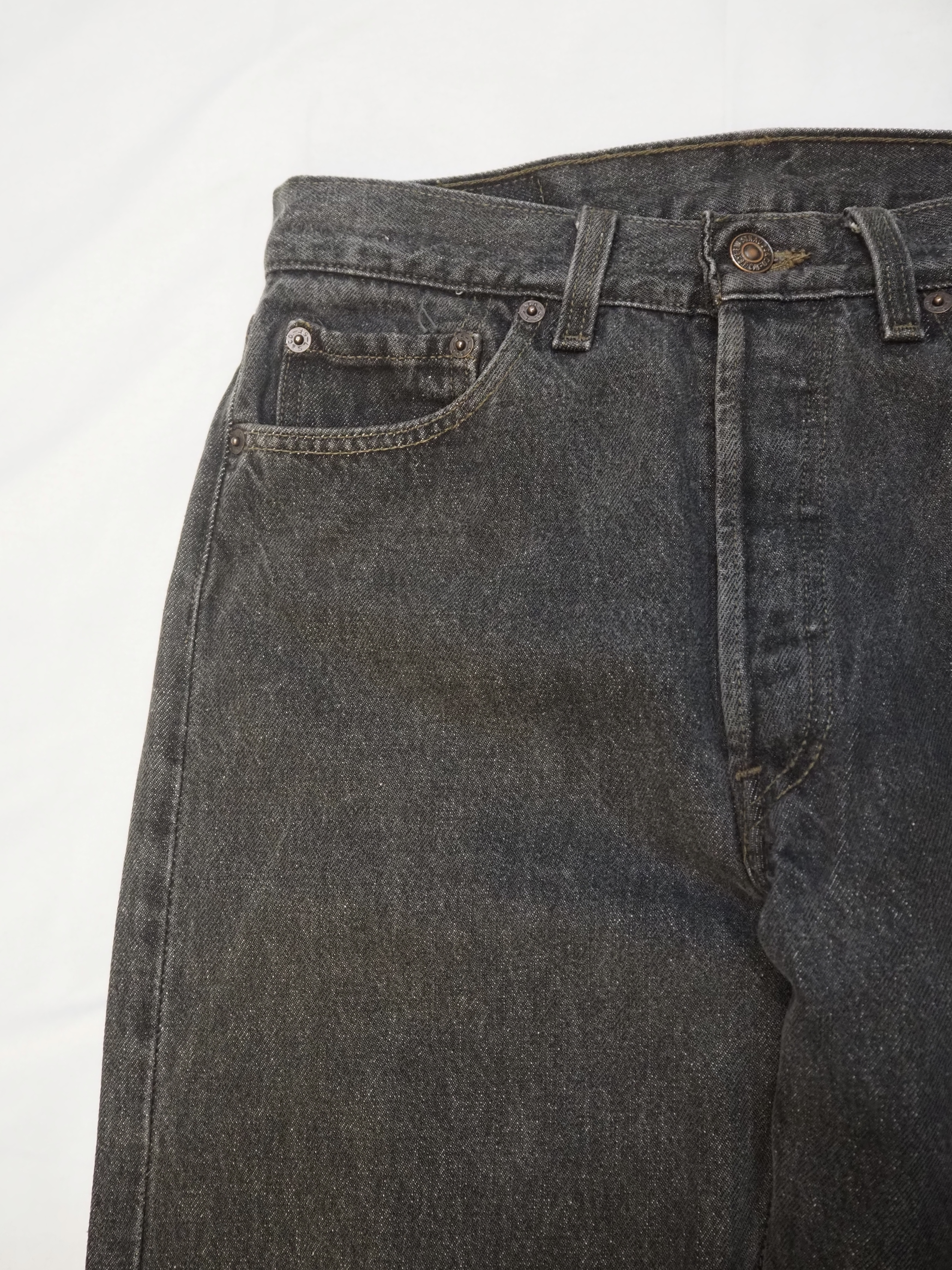 90’s Levi’s 501 Black Denim 29×30 “先染め" の画像 4
