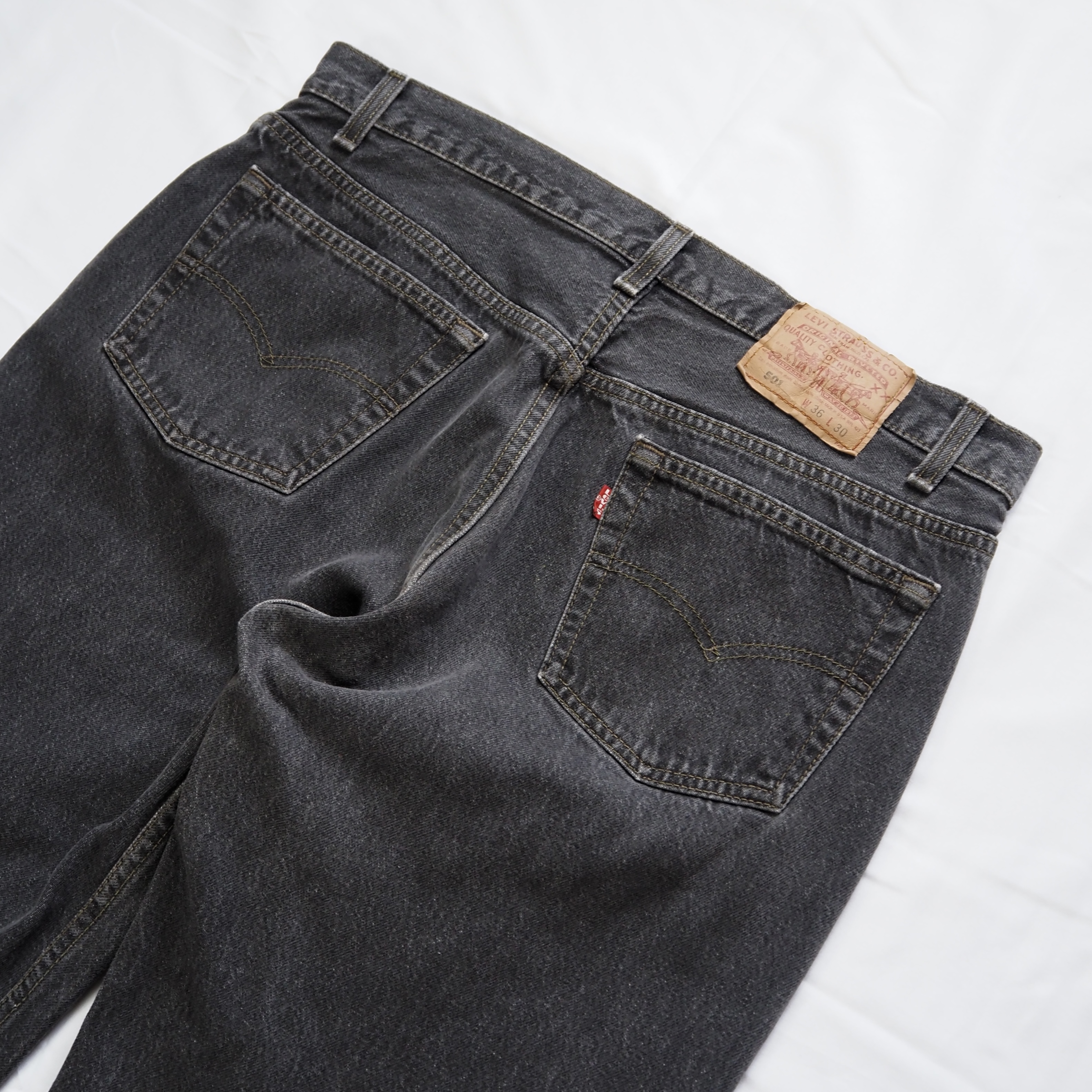 90’s Levi’s 501 先染めブラックデニム 36×30 の画像 13